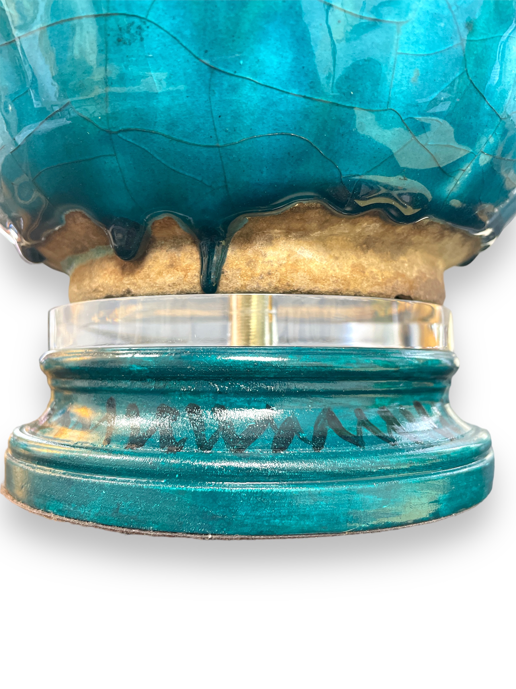 Persian turquoise jar custom lamp