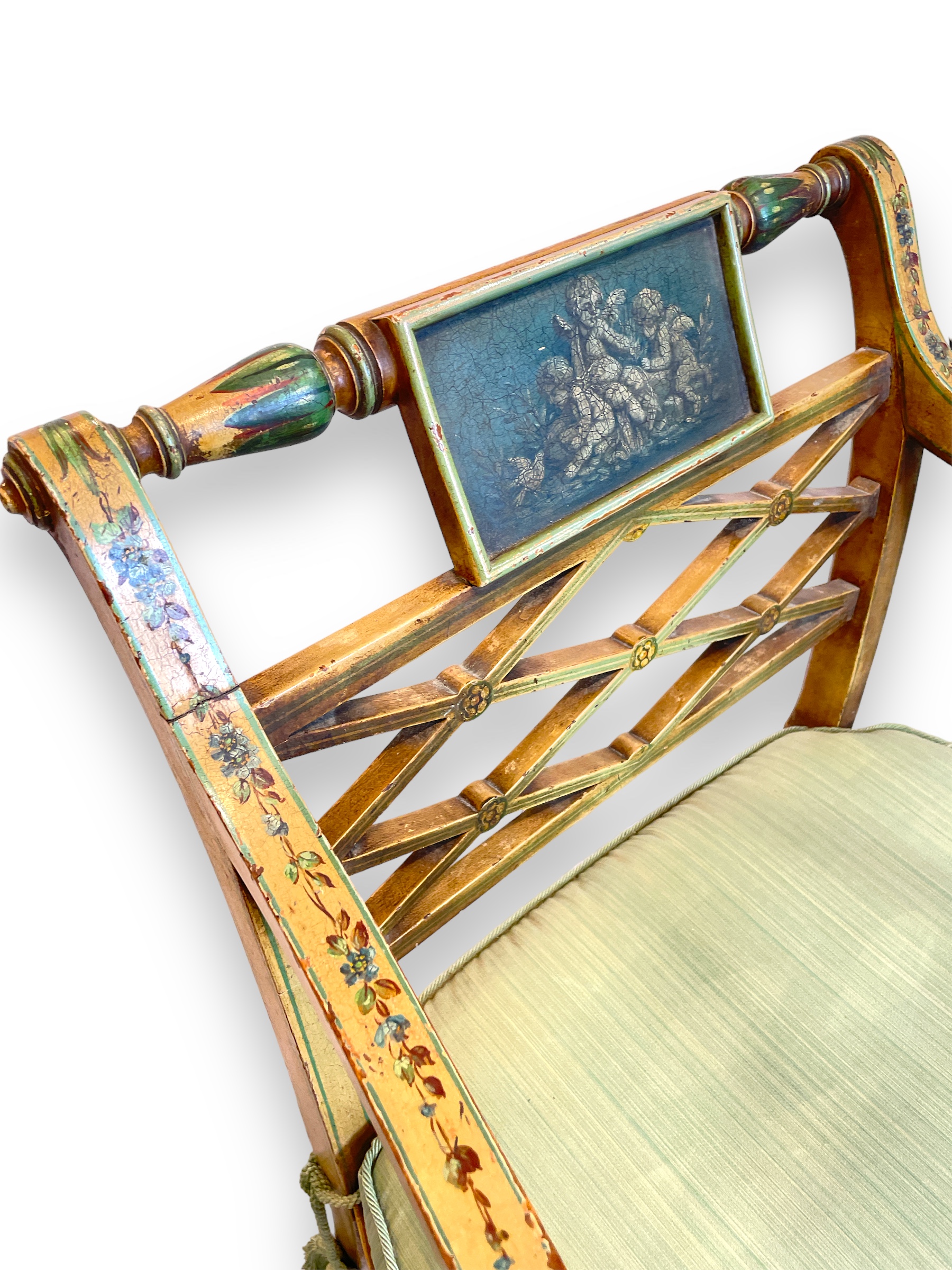 Pair of English Regency painted armchairs