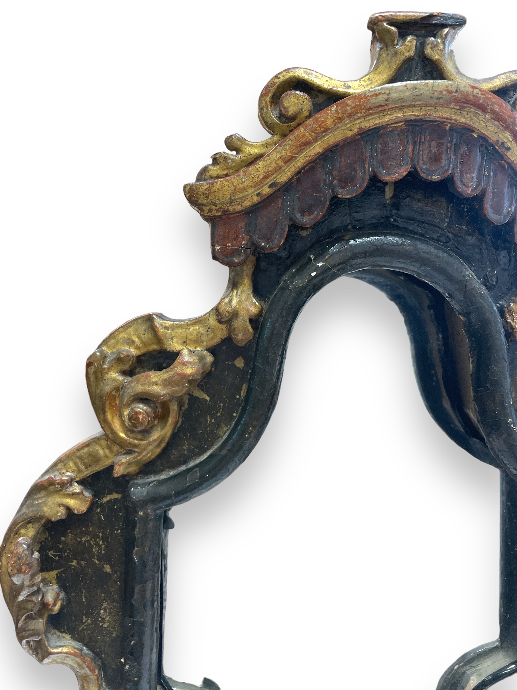 Italian carved paint and gilt table mirror