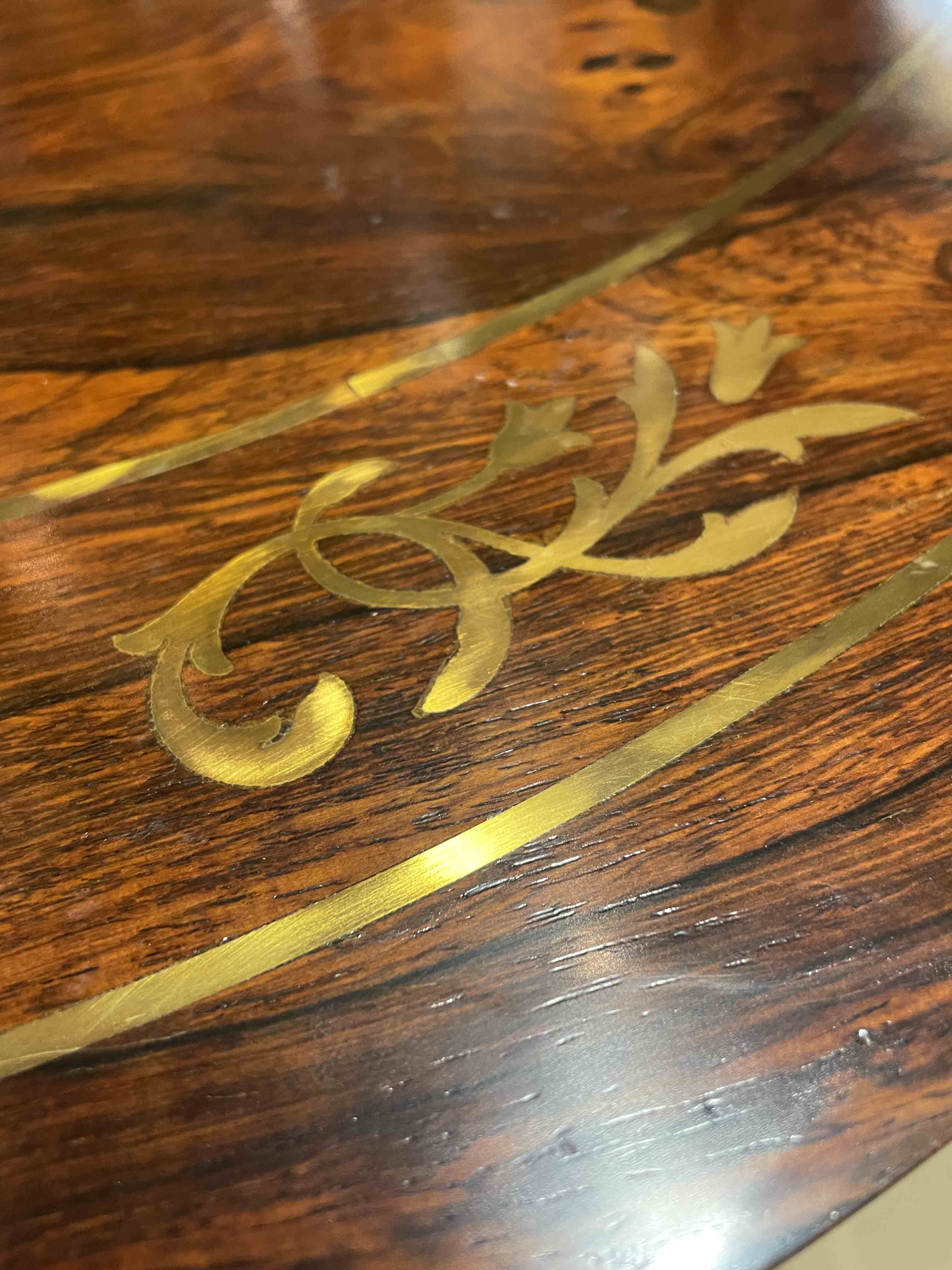Round English rosewood table