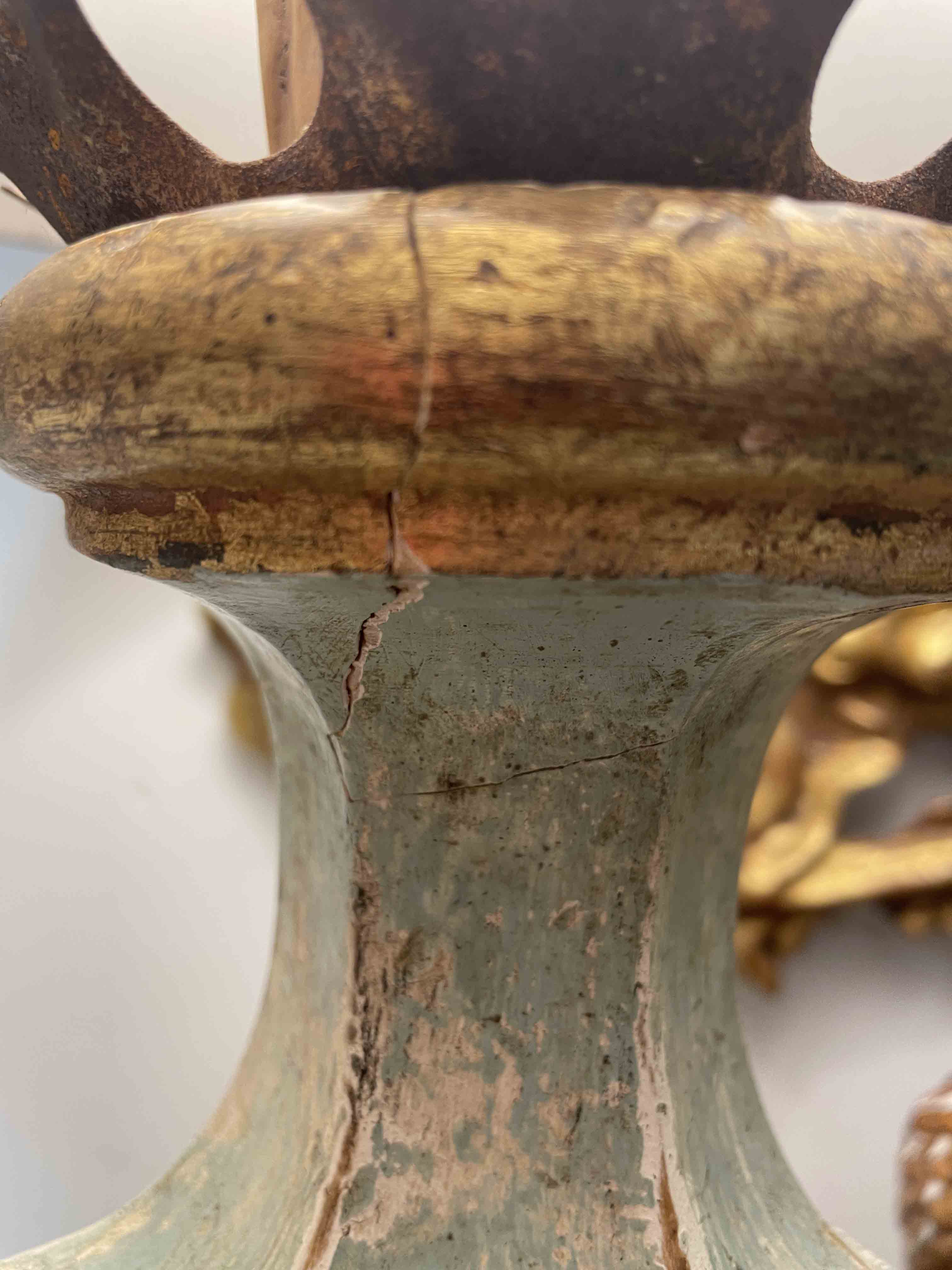 Painted and parcel lamp w/ custom shade