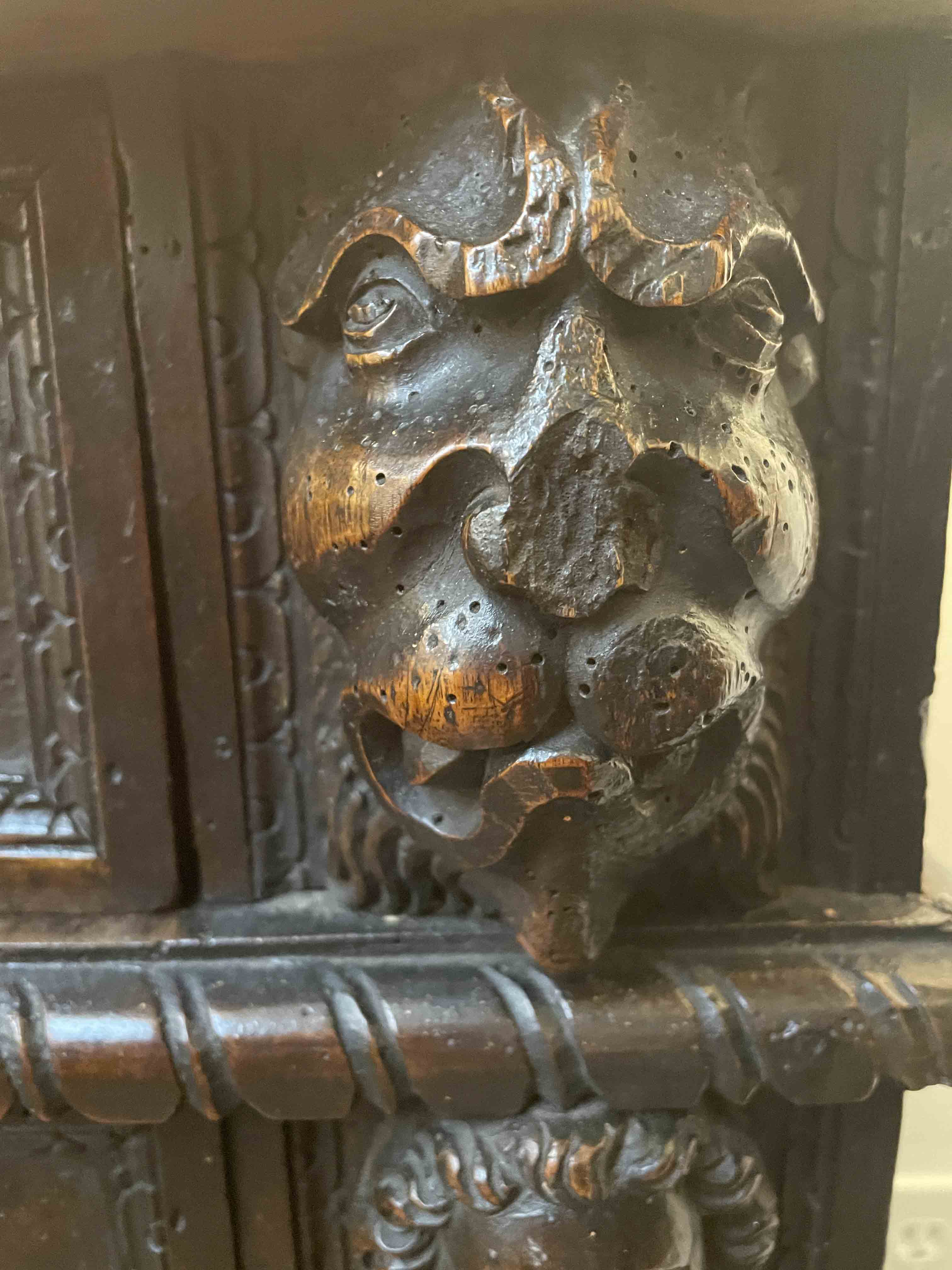 Walnut side cabinet with drawer