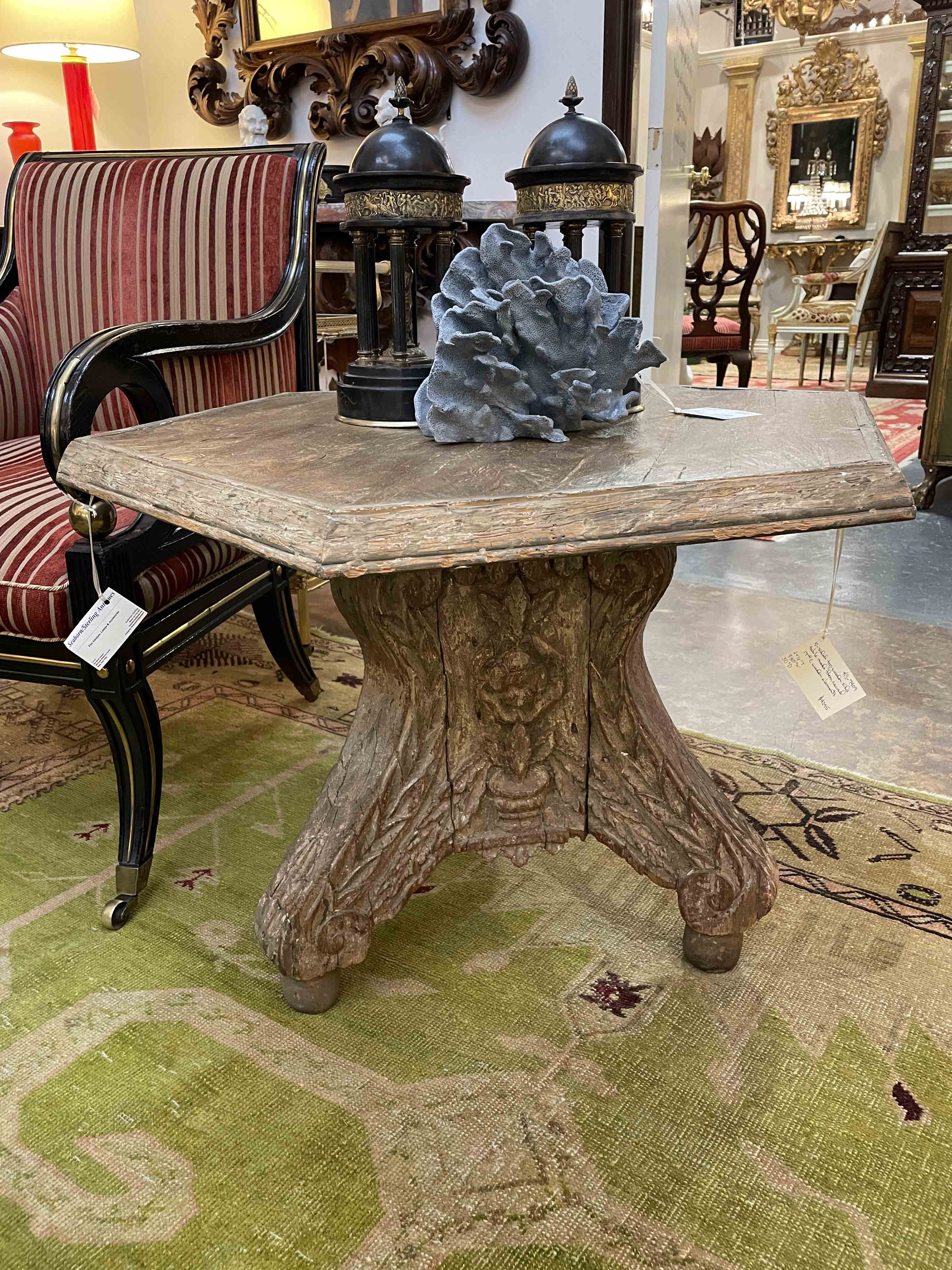 5-sided top wooden side table