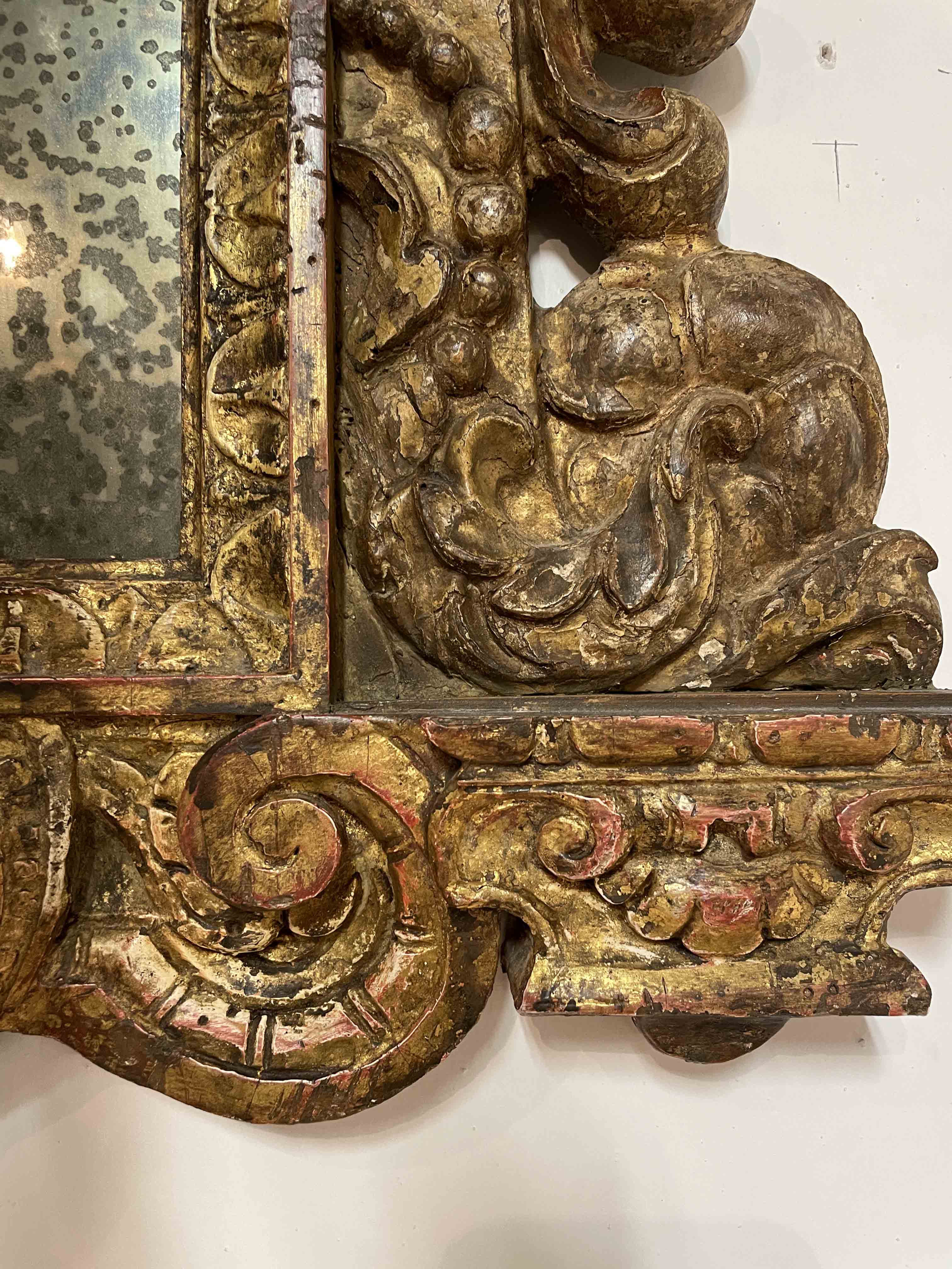 Italian gold gilt rectangular mirror