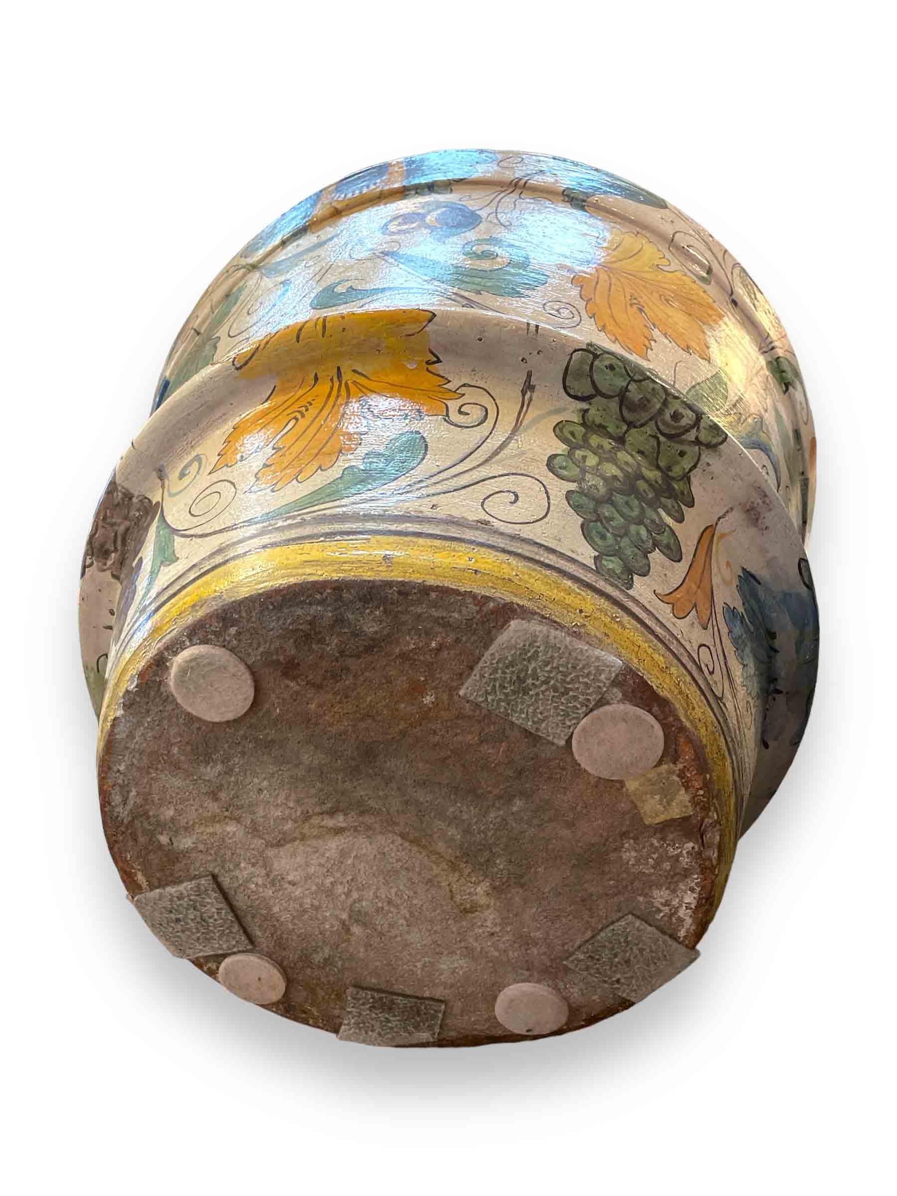 Large Italian majolica storage jar signed Cantagalli