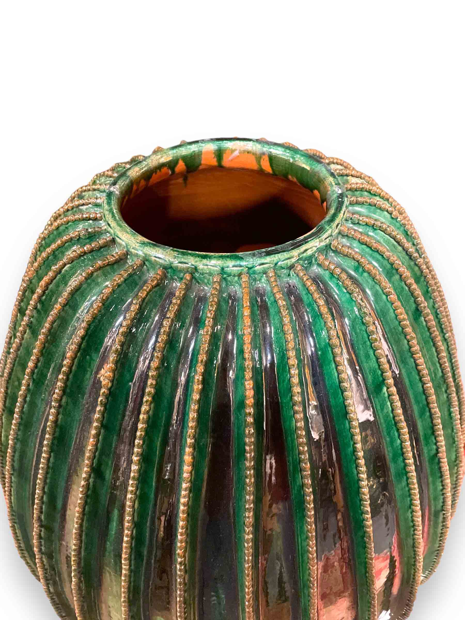 Mexican Michaocan green glaze pineapple