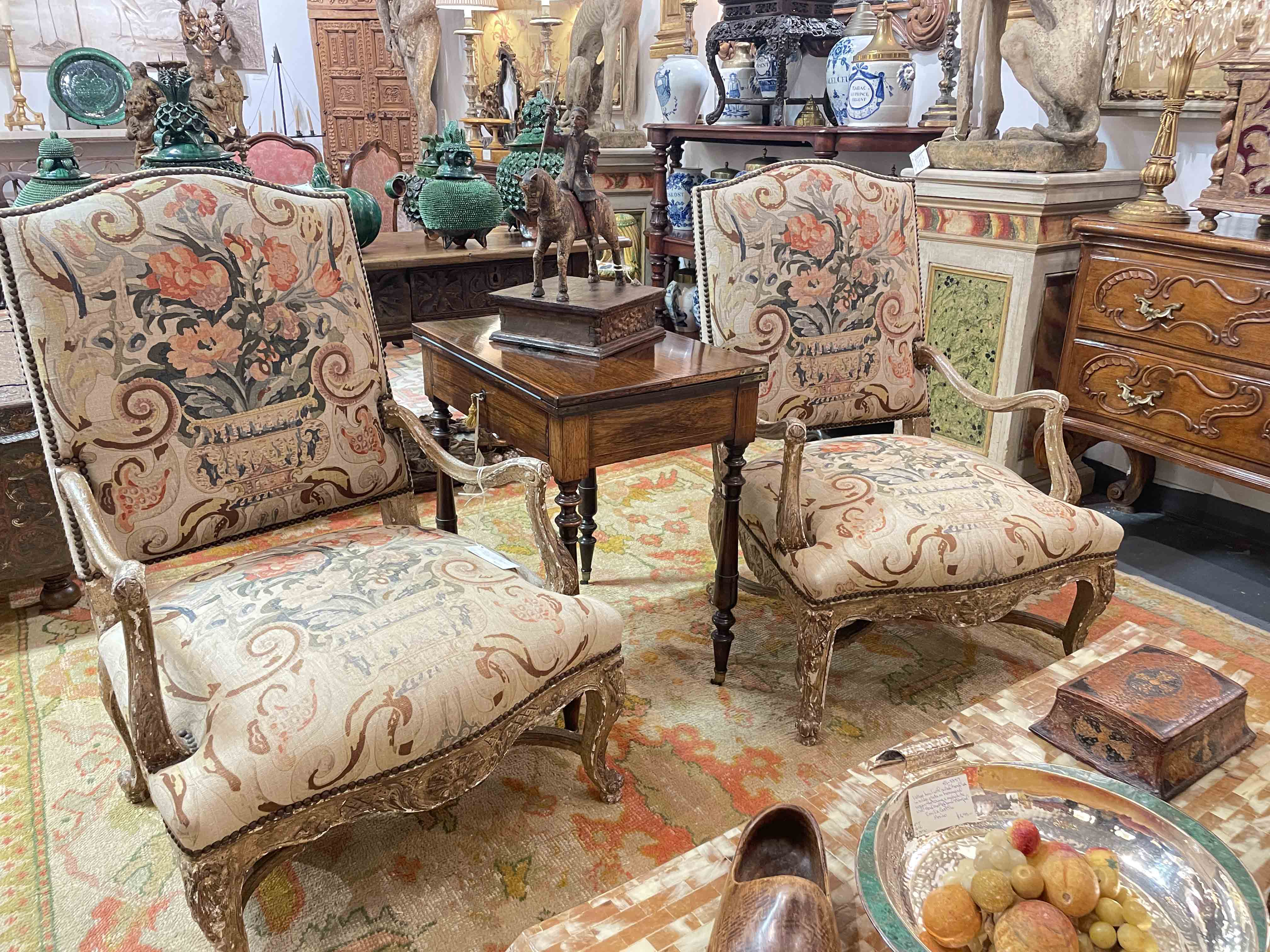 Pair of Louis XV-style armchairs