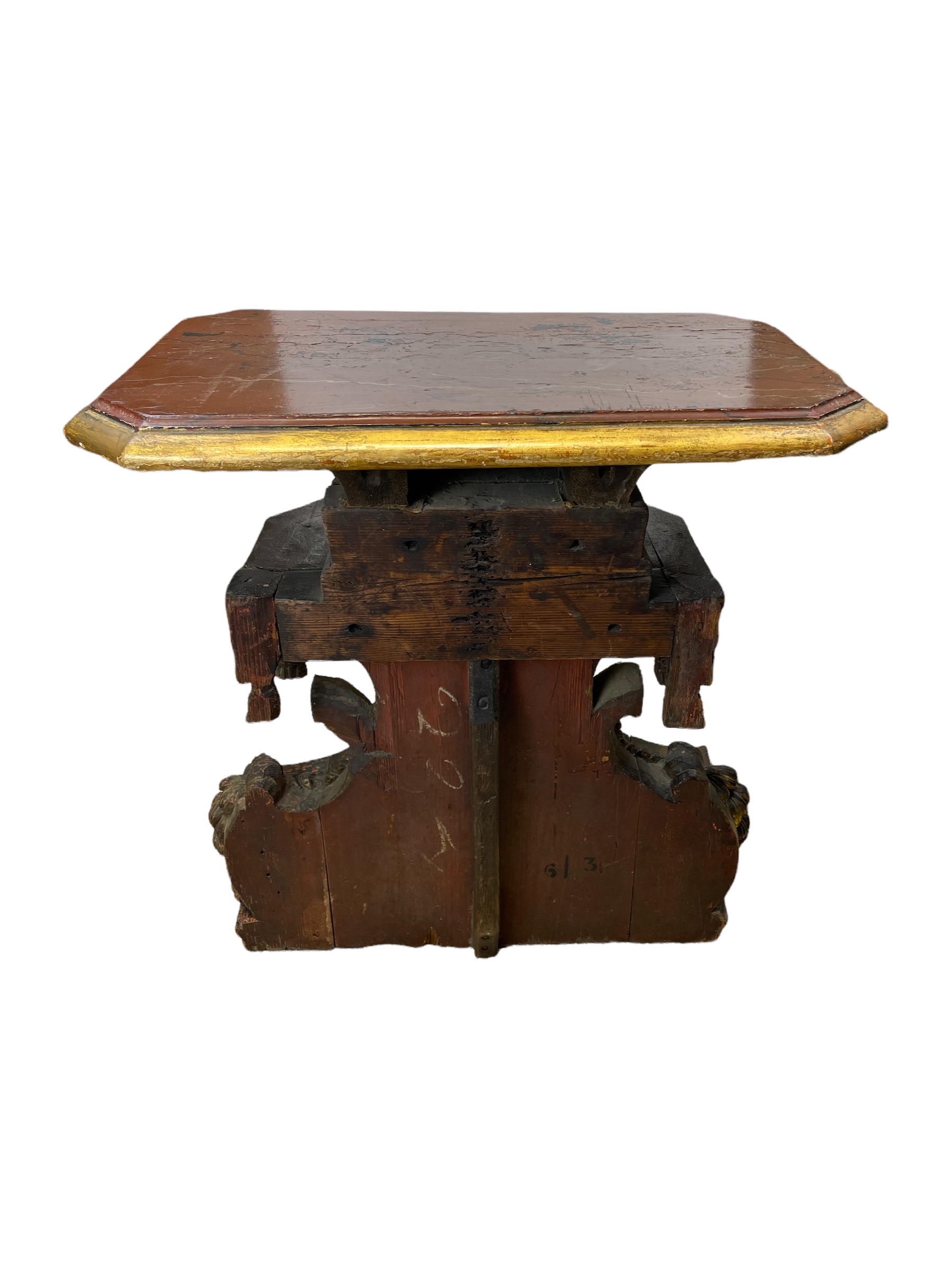 Italian Baroque-style polychrome pedestal table