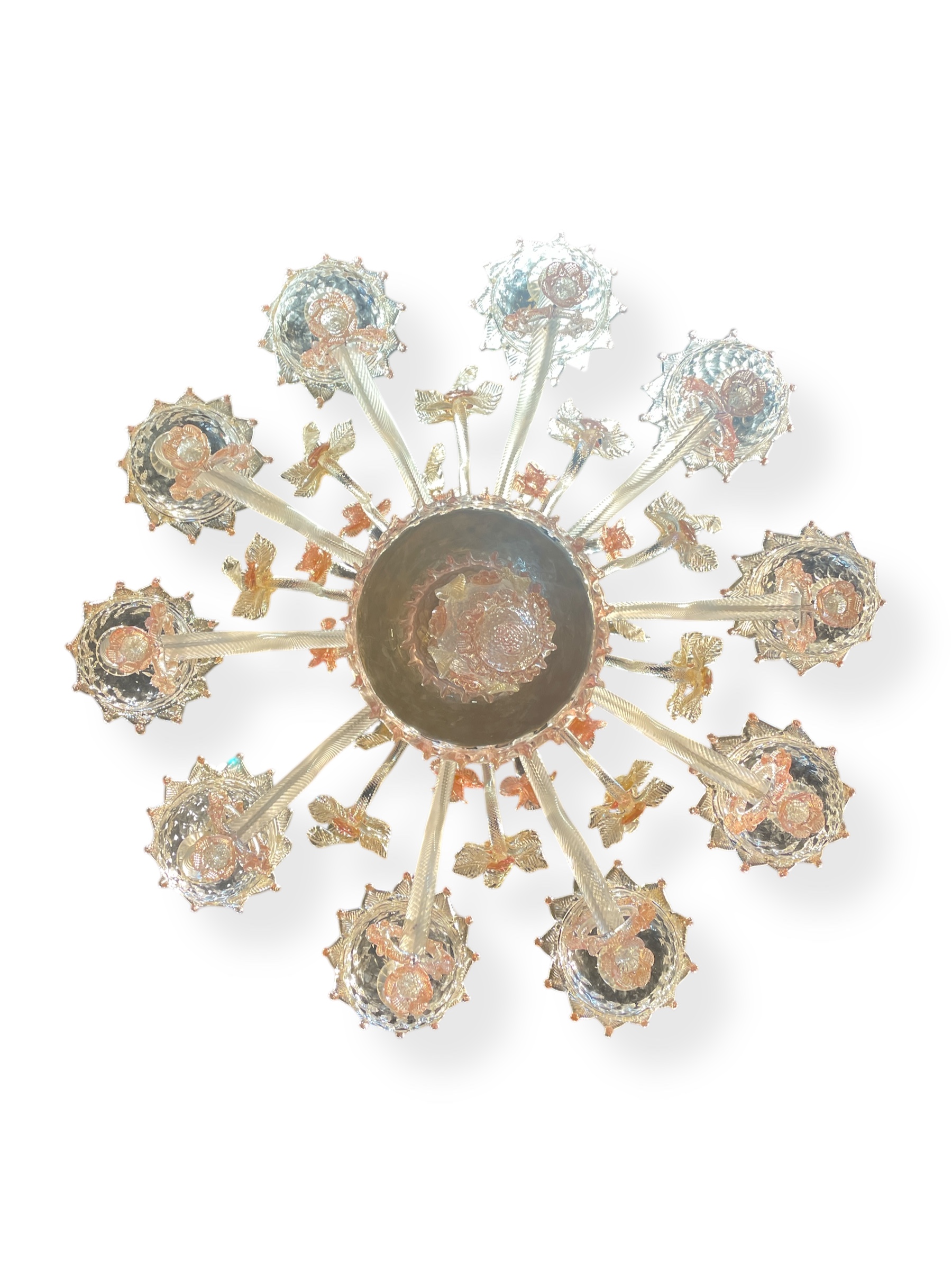 Venetian 1950's Murano 10-arm chandelier