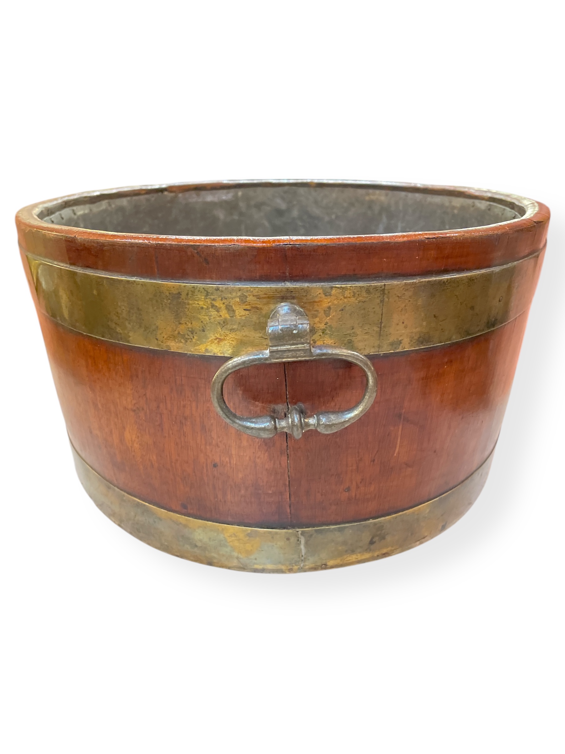 19th C English lead-lined wooden wine cistern