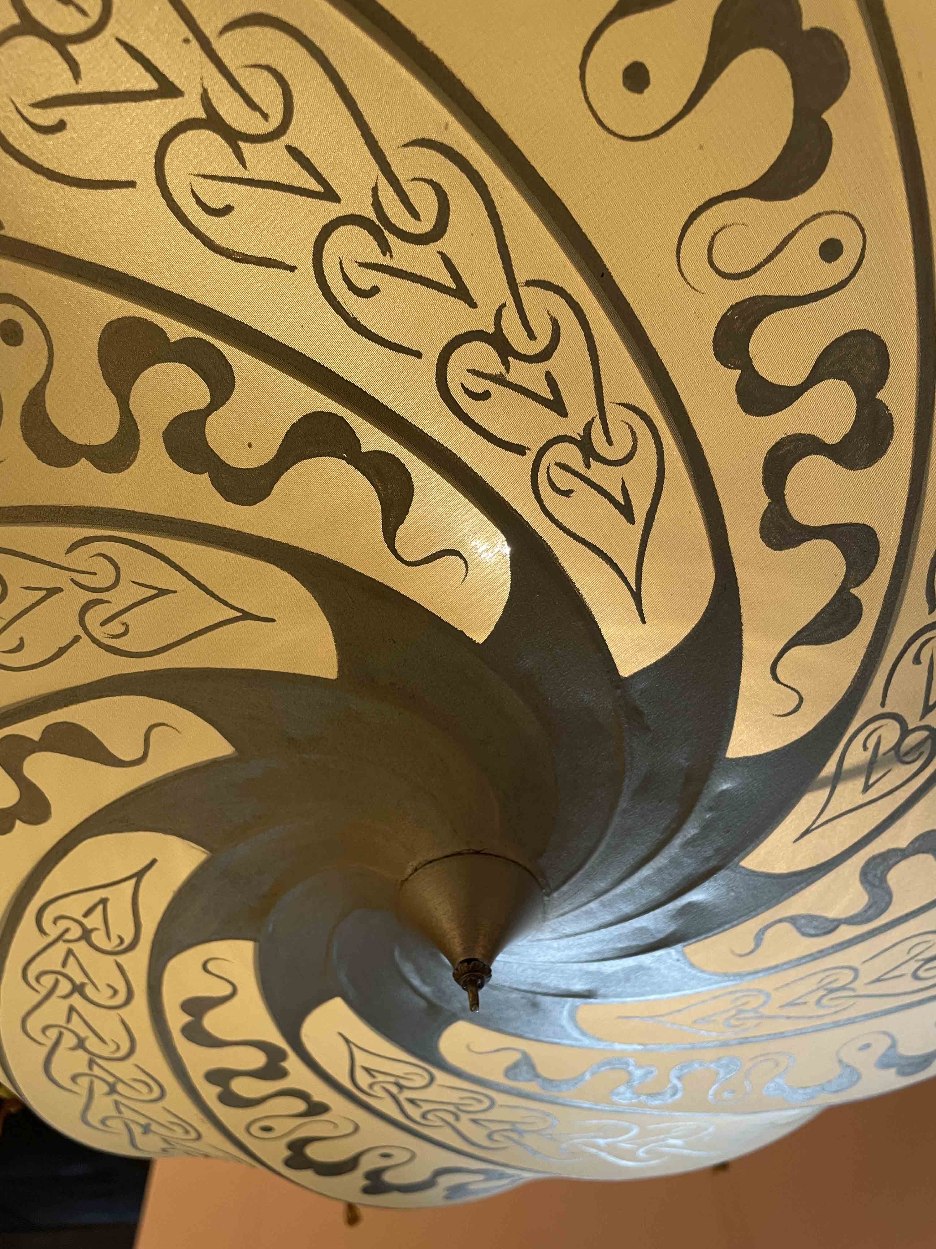 Vintage Venetian silk Fortuny chandelier