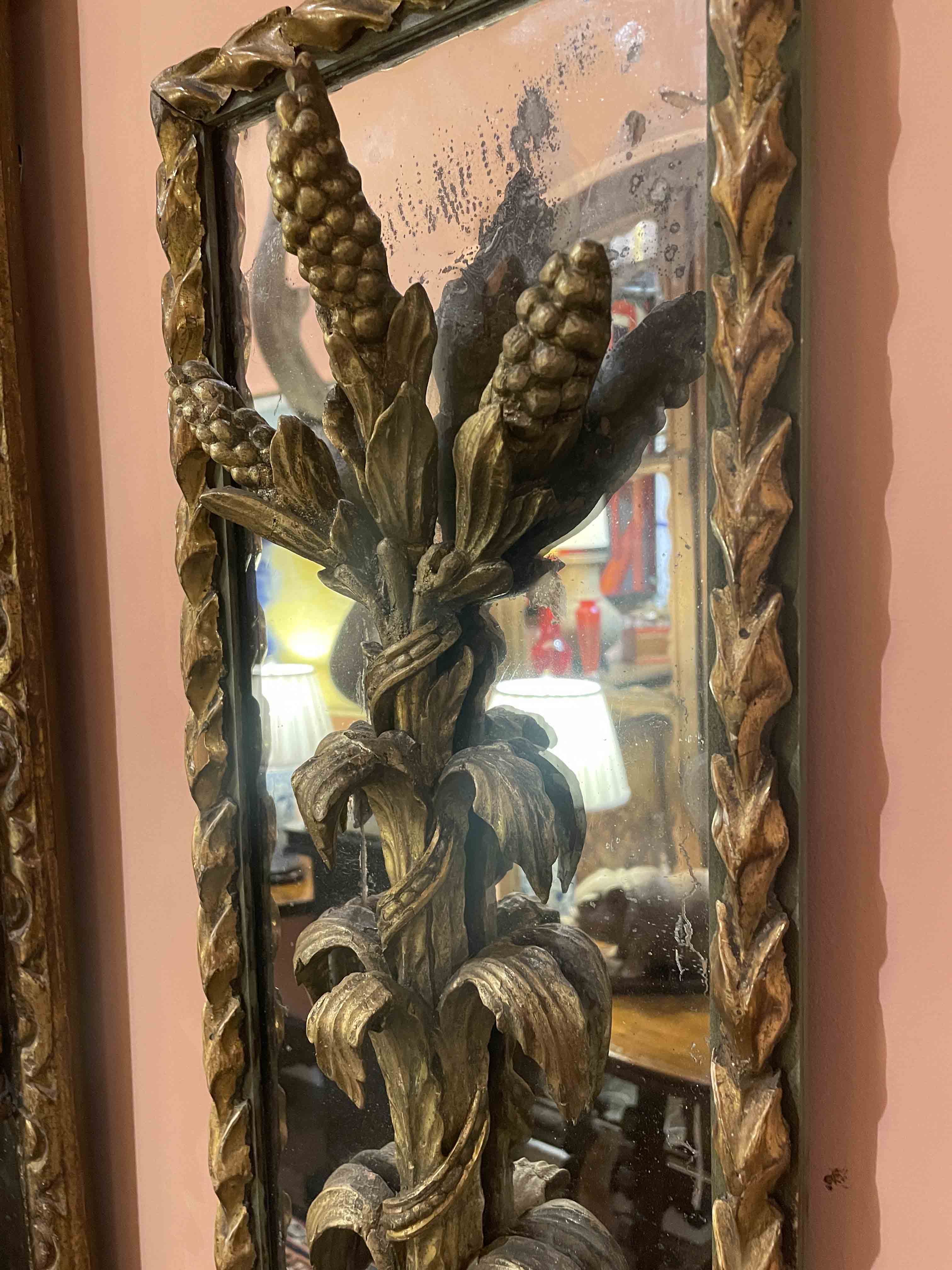 Pair  of French gilt mirrored appliques