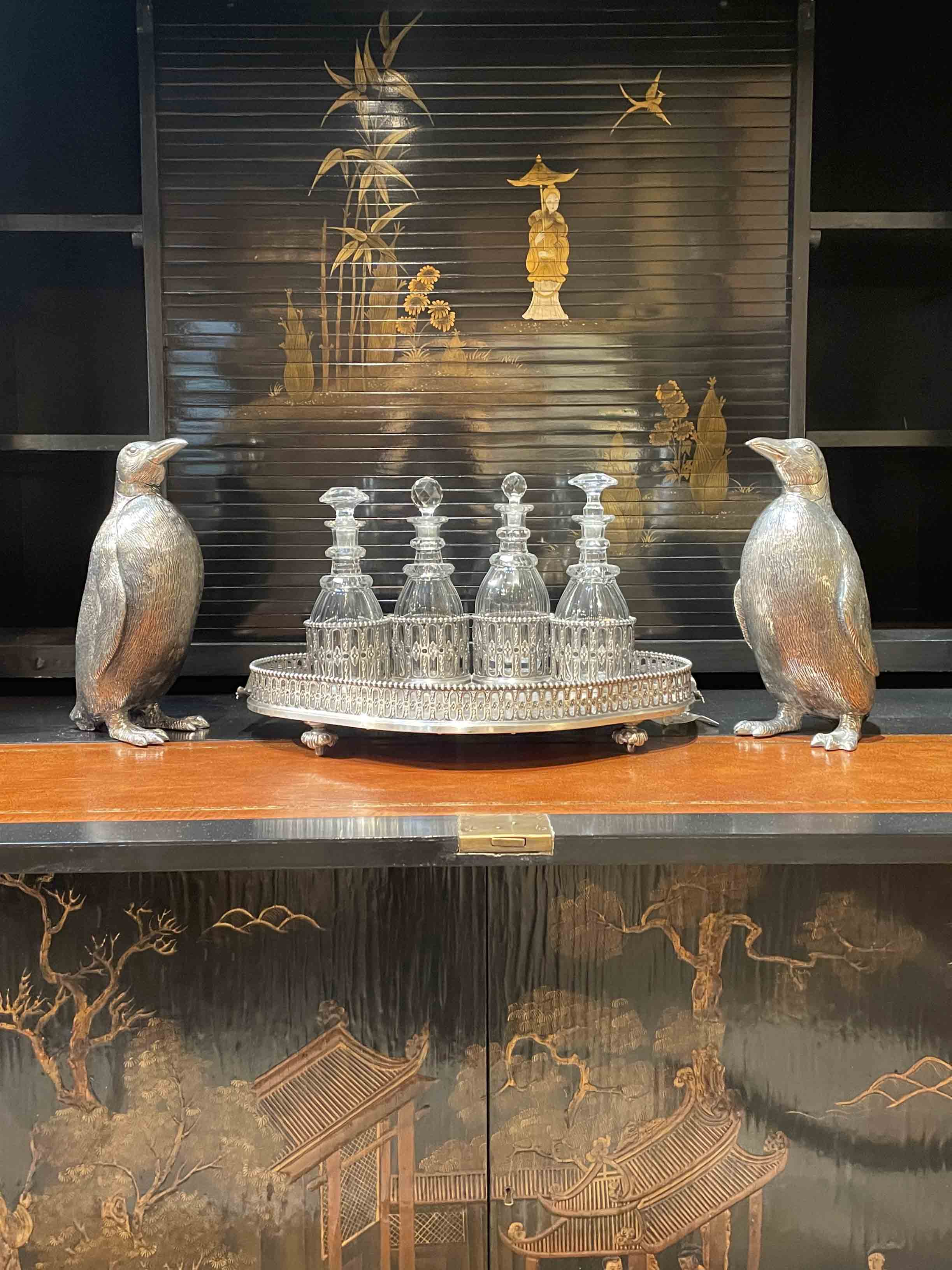 Silvered bronze figural Gucci penguin