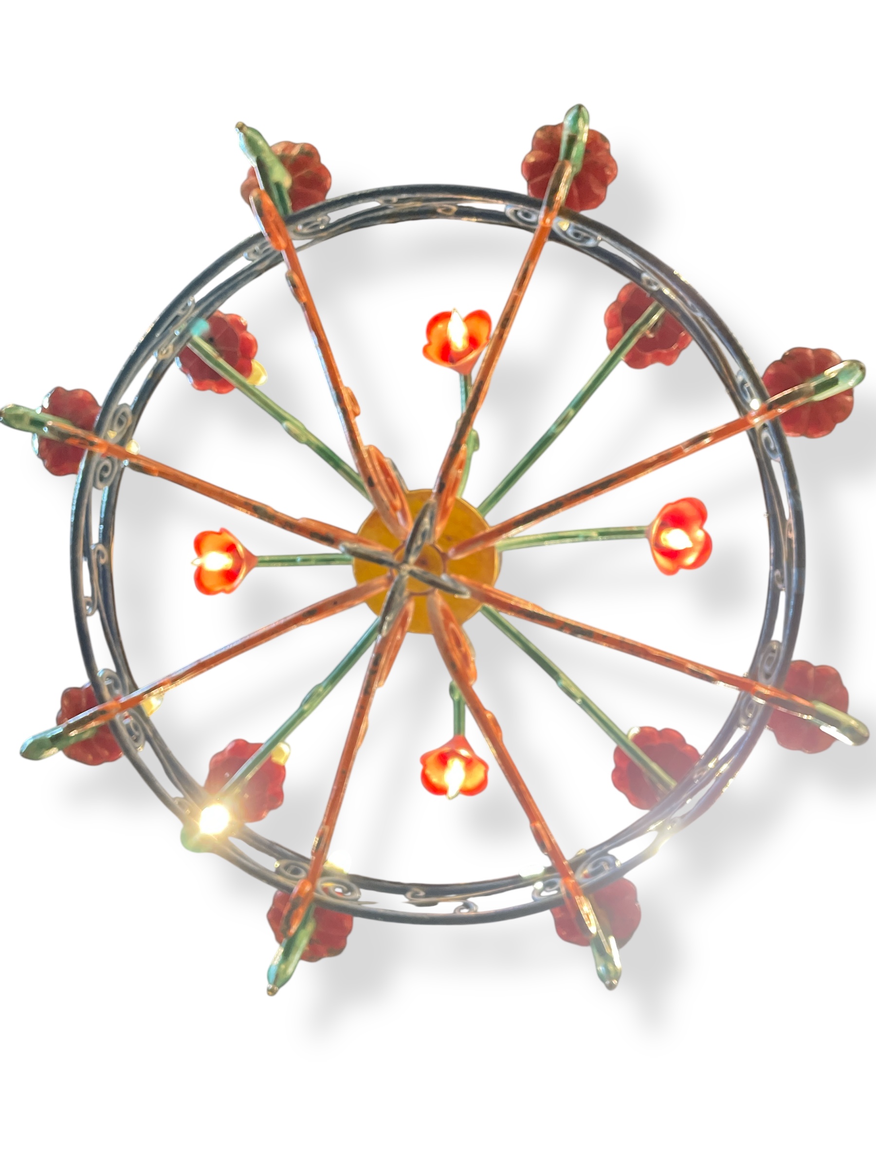 Mexican hand wrought iron chandelier