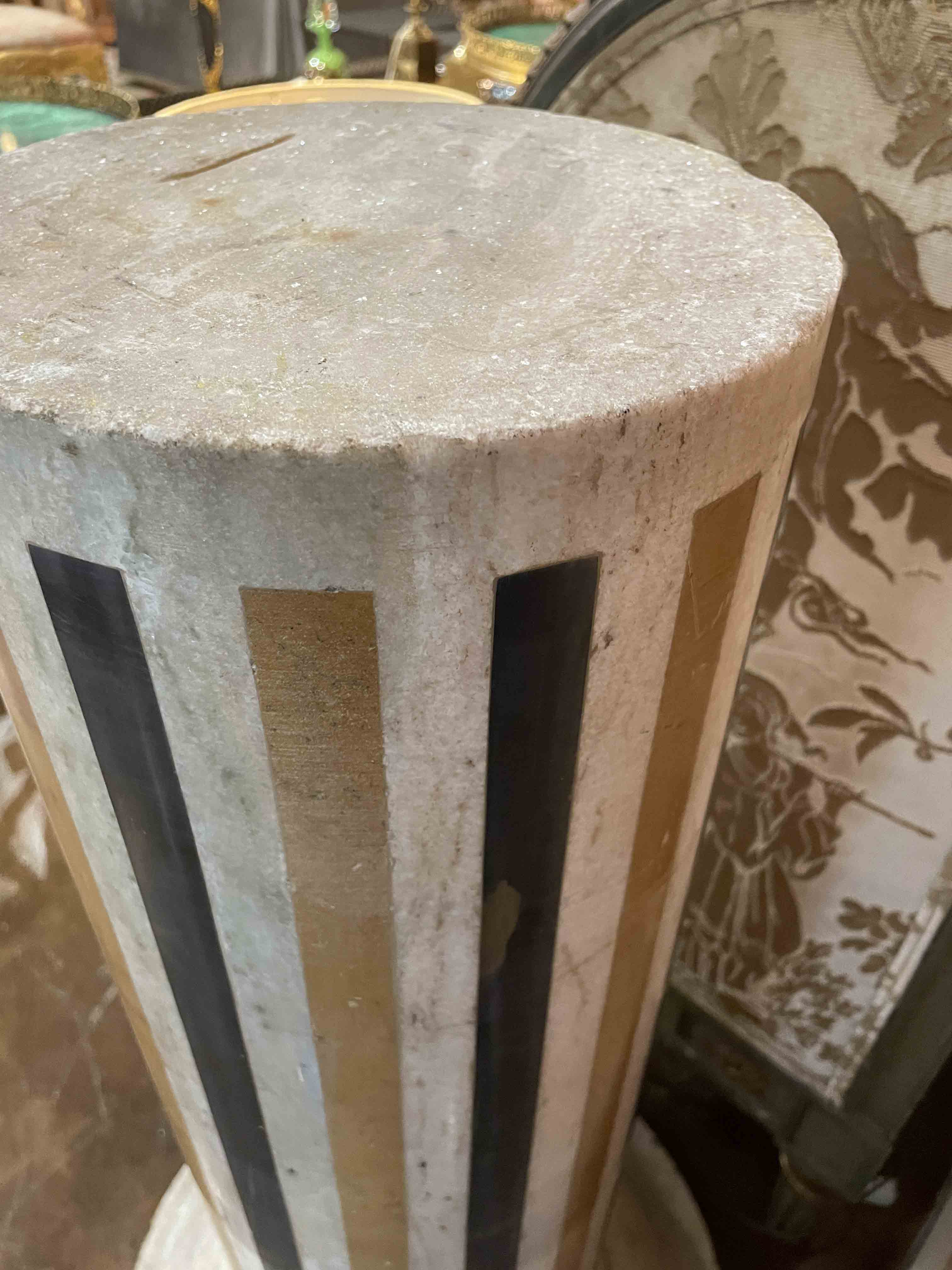 Pair of Carrera marble columns