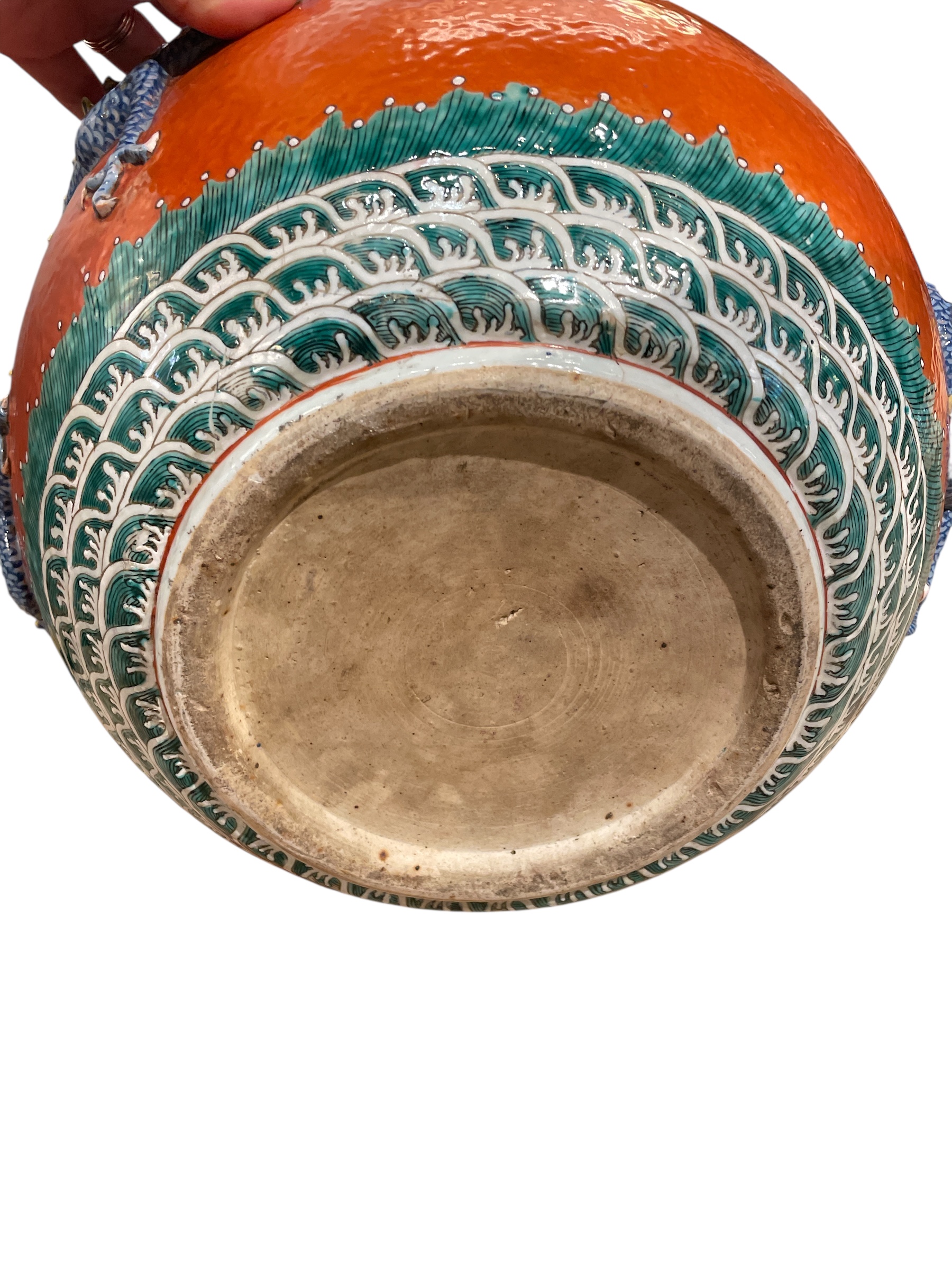 Pair of Chinese polychrome enameled porcelain planters