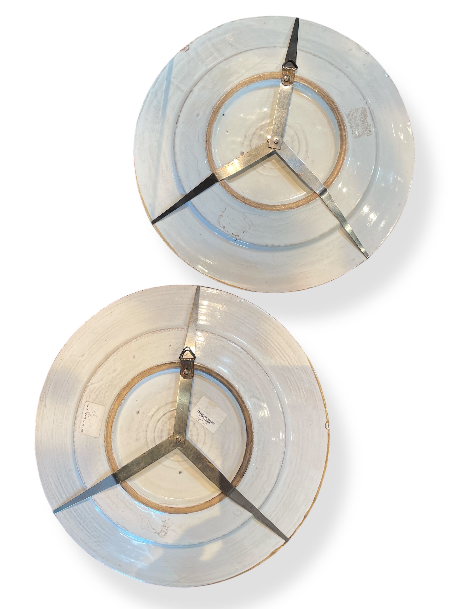 Pair of 18th C Dutch Delft plates