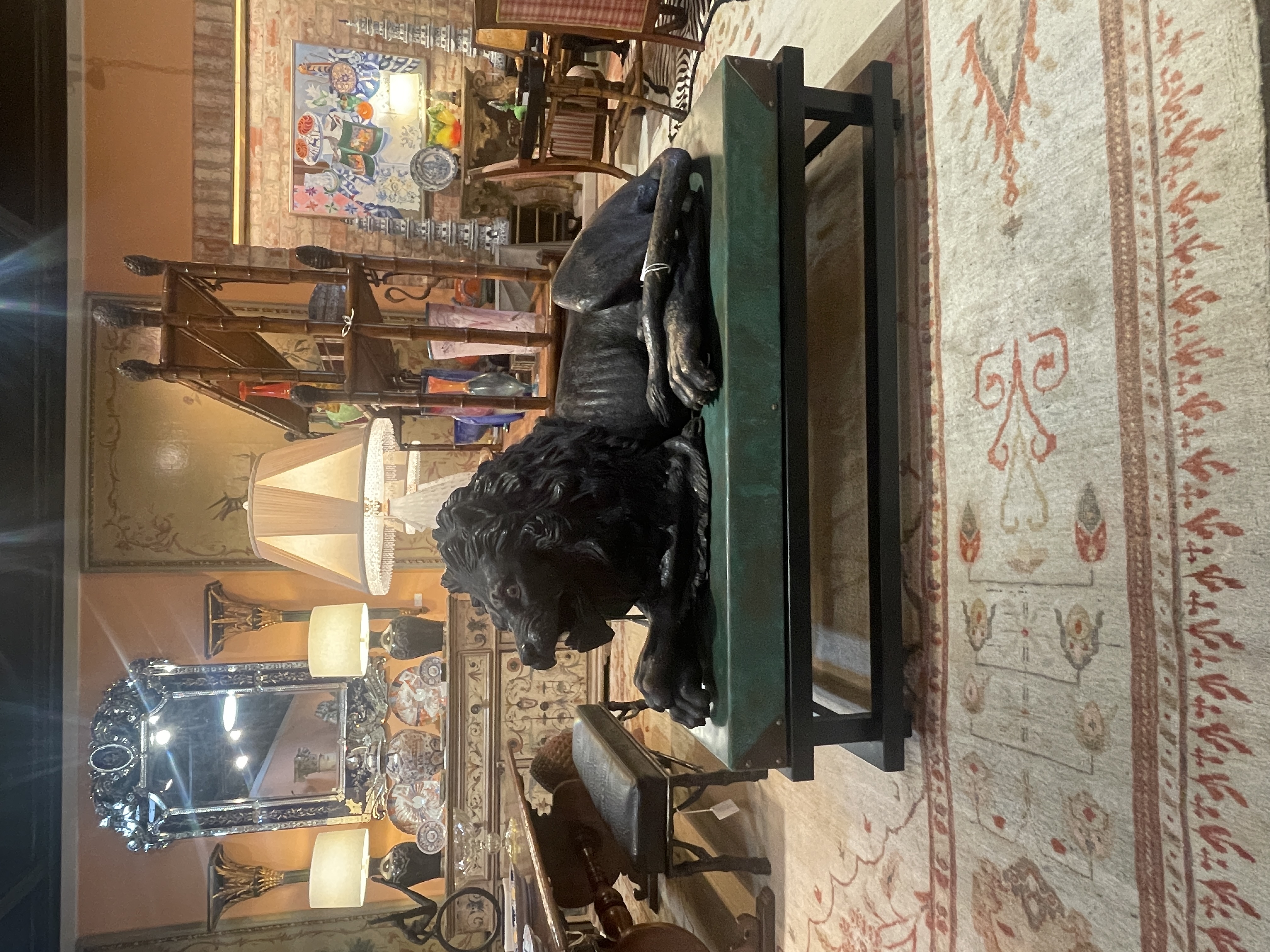 Terracotta lion w/ glass eyes