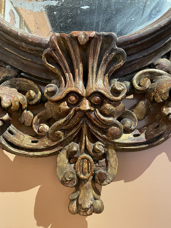 Italian Baroque mirror with original plate