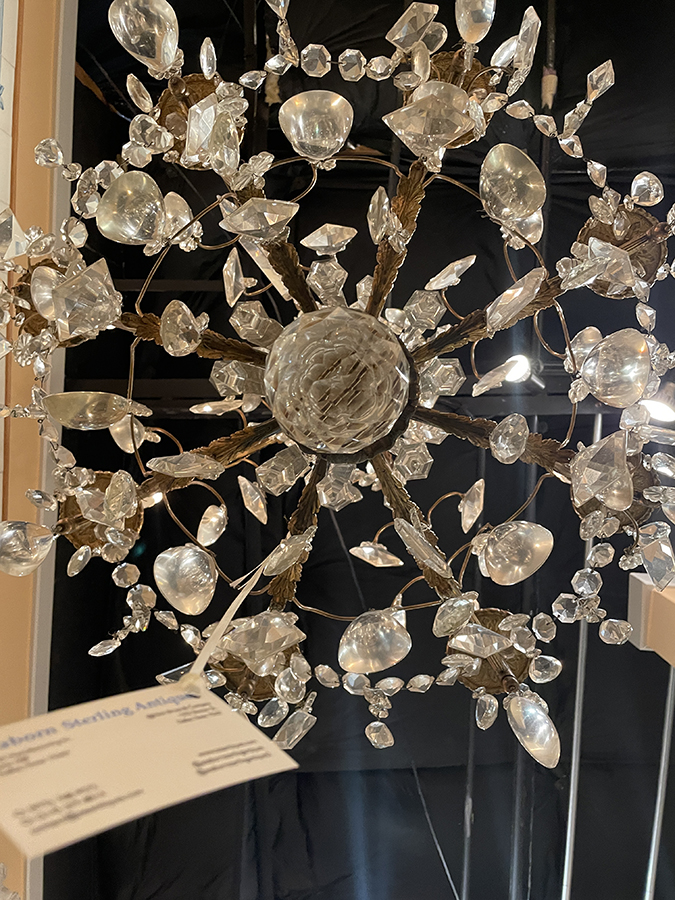 Gilt bronze chandelier w/ Baccarat crystal