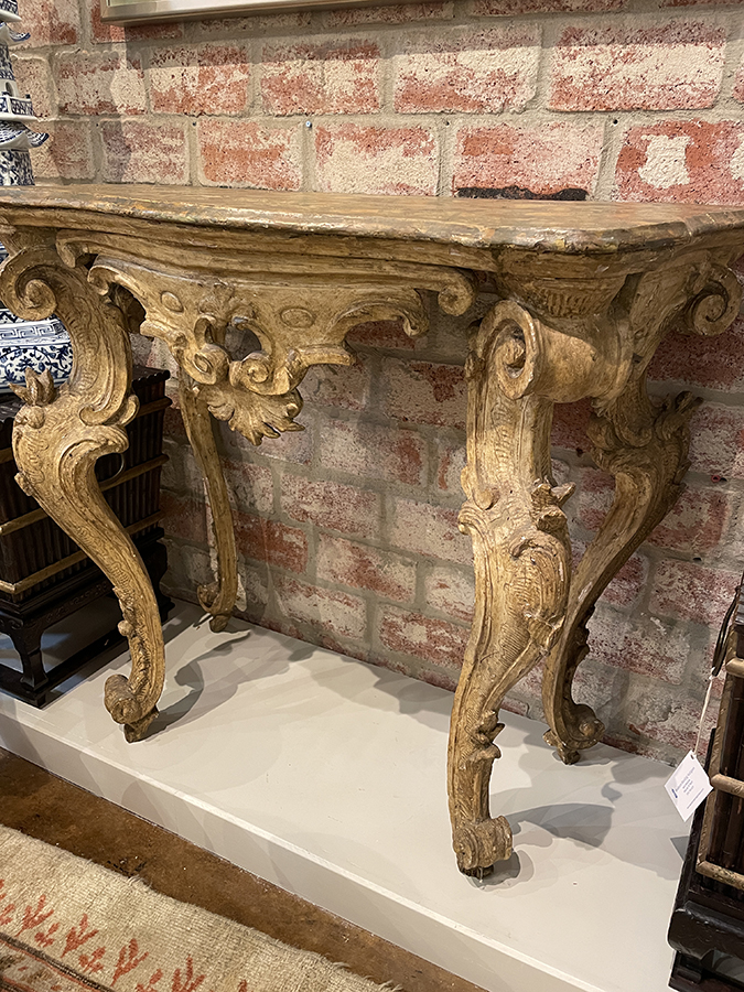 Carved wooden console from Genoa, Italy