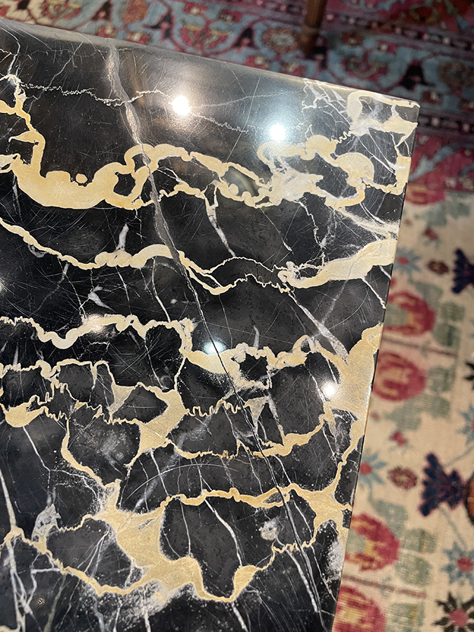 French carved polychrome wooden coffee table 