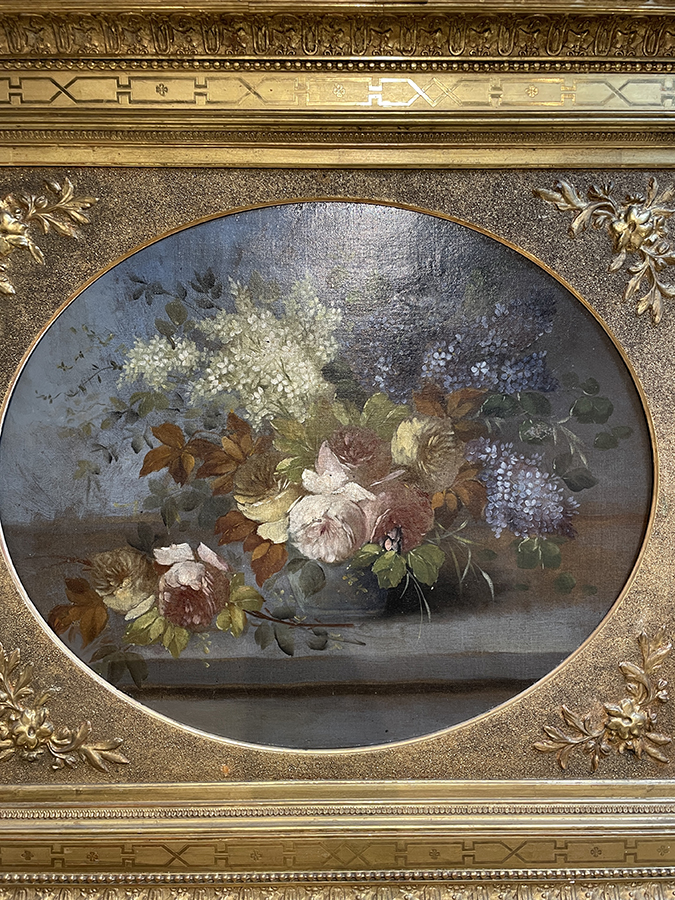 British Oil floral-still life in gilt frame