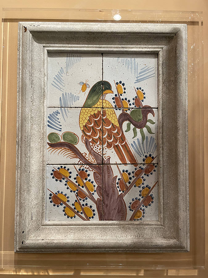 18th C Dutch Delft polychrome tile panel