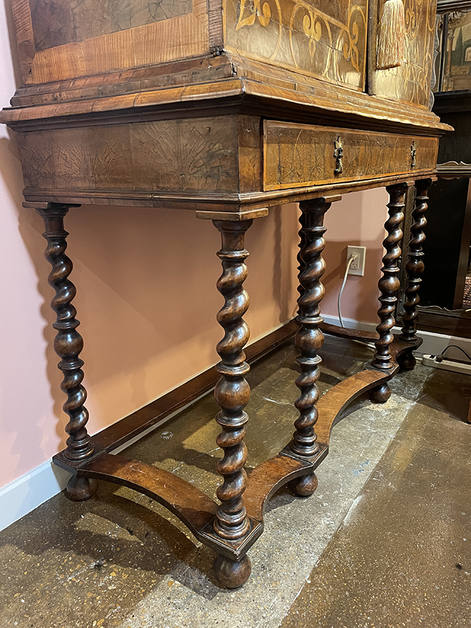 Oyster veneer cabinet on stand