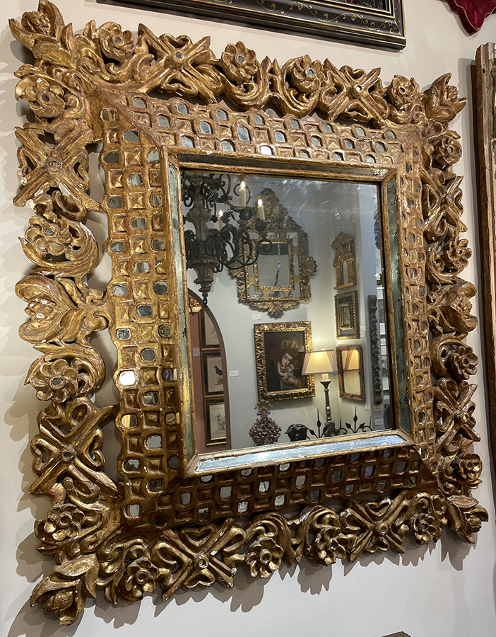 Spanish Colonial gold gilt mirror