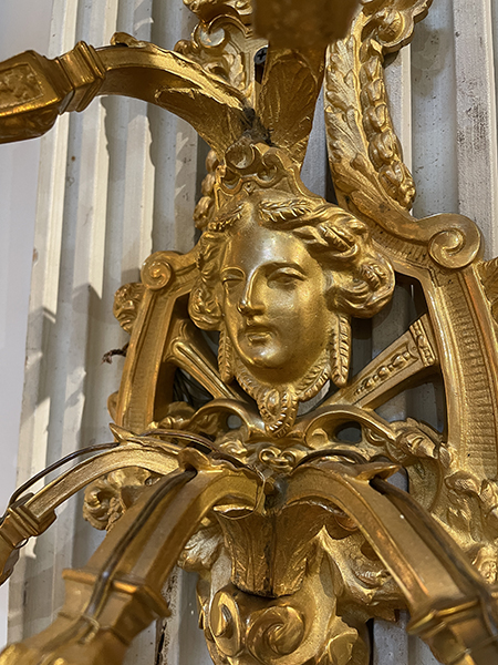 Pair of French gilt bronze wall sconces