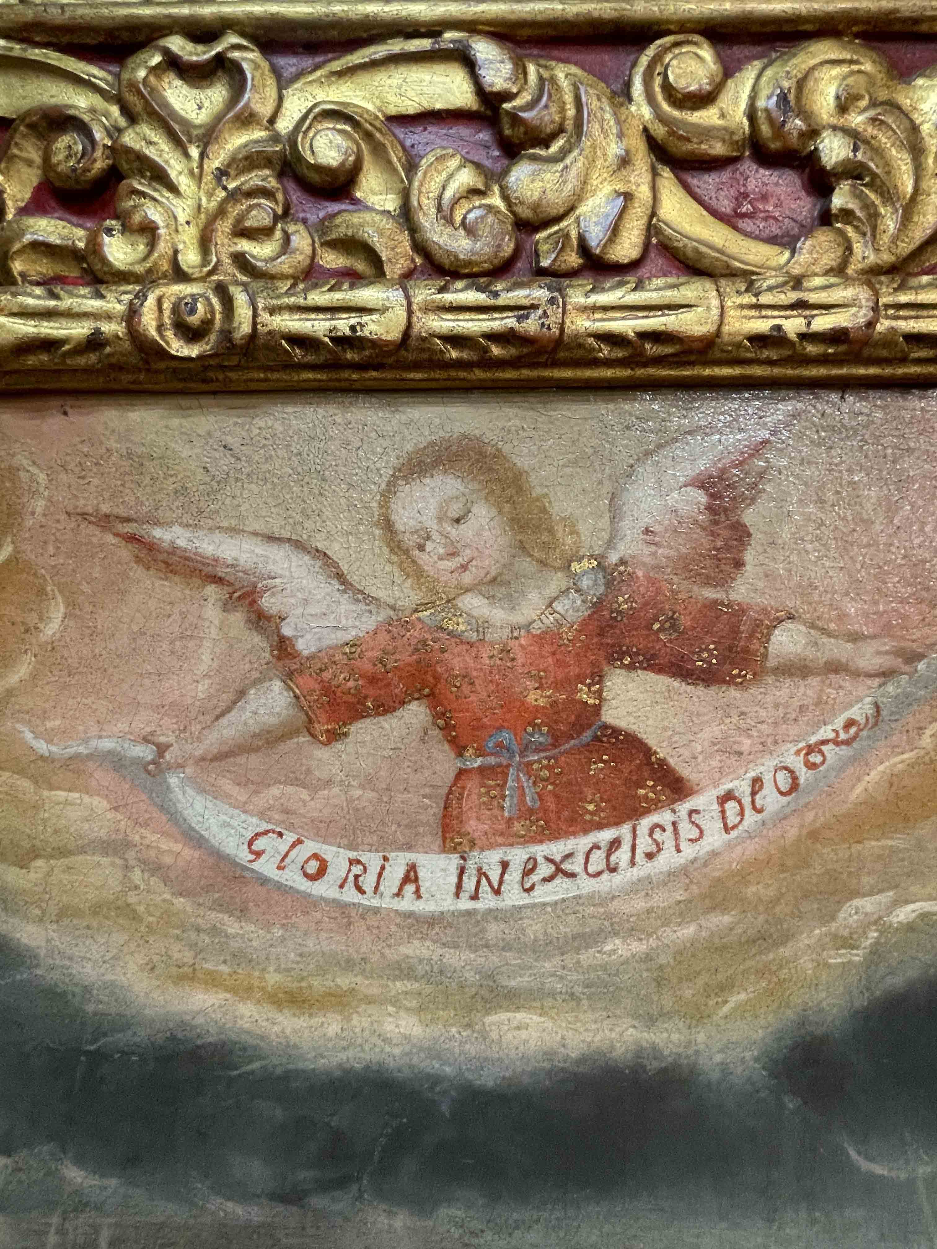 Spanish Colonial oil on canvas painting of the Nativity