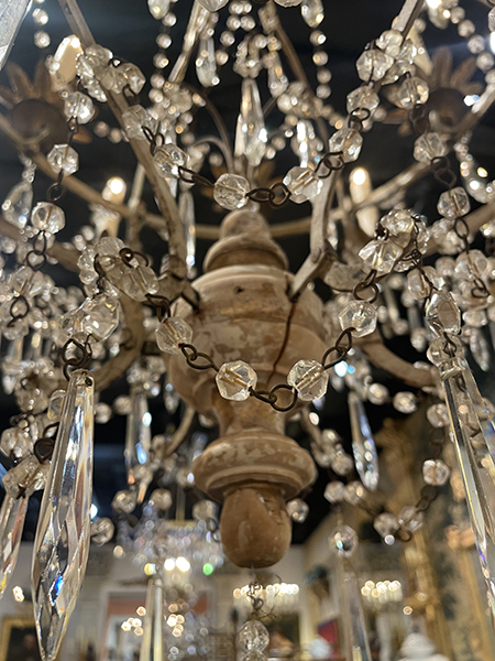 Tole and crystal Baltic chandelier