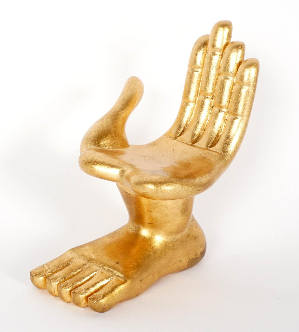 Gold gilt hand foot chair by Friedenberg
