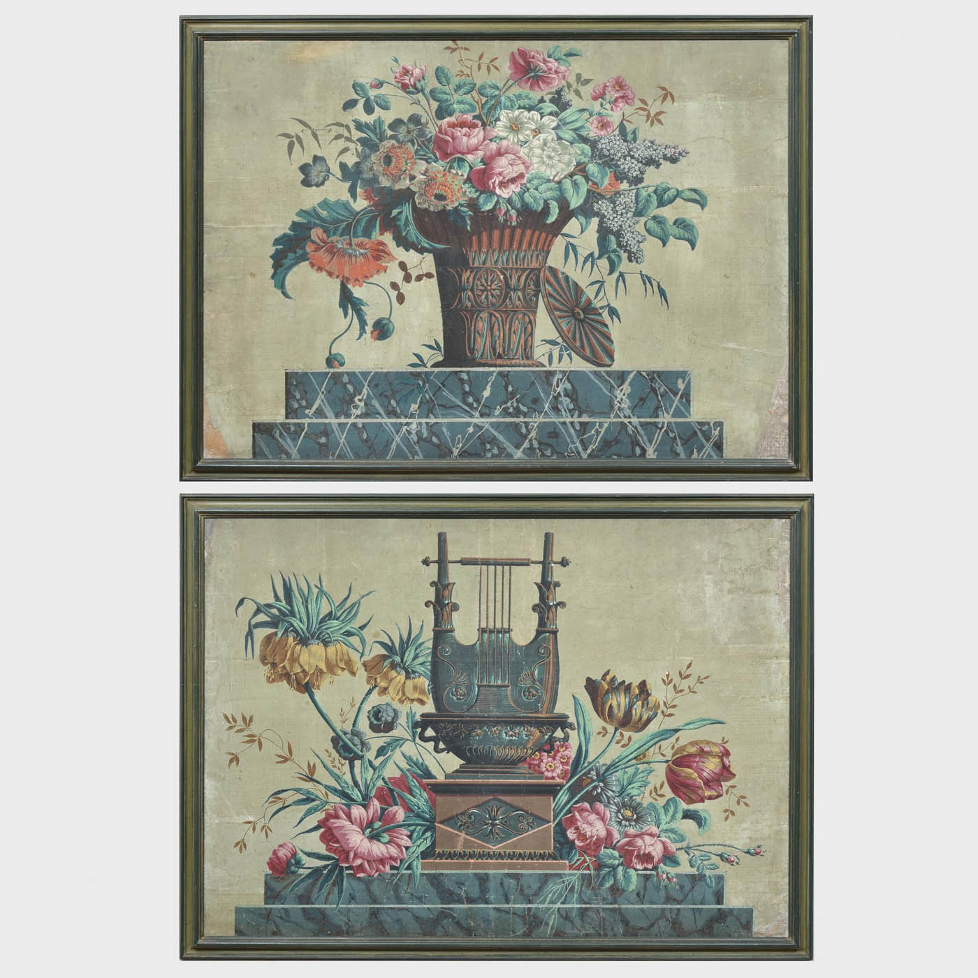 Pair of 19th C French wallpaper panels