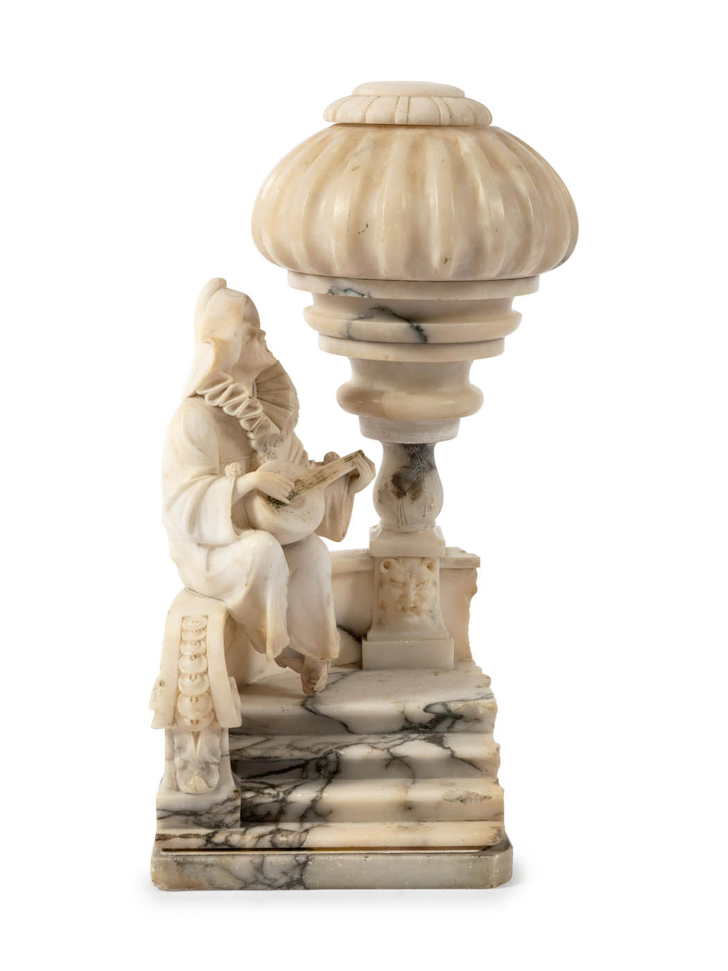Italian alabaster lamp, late 19th C.