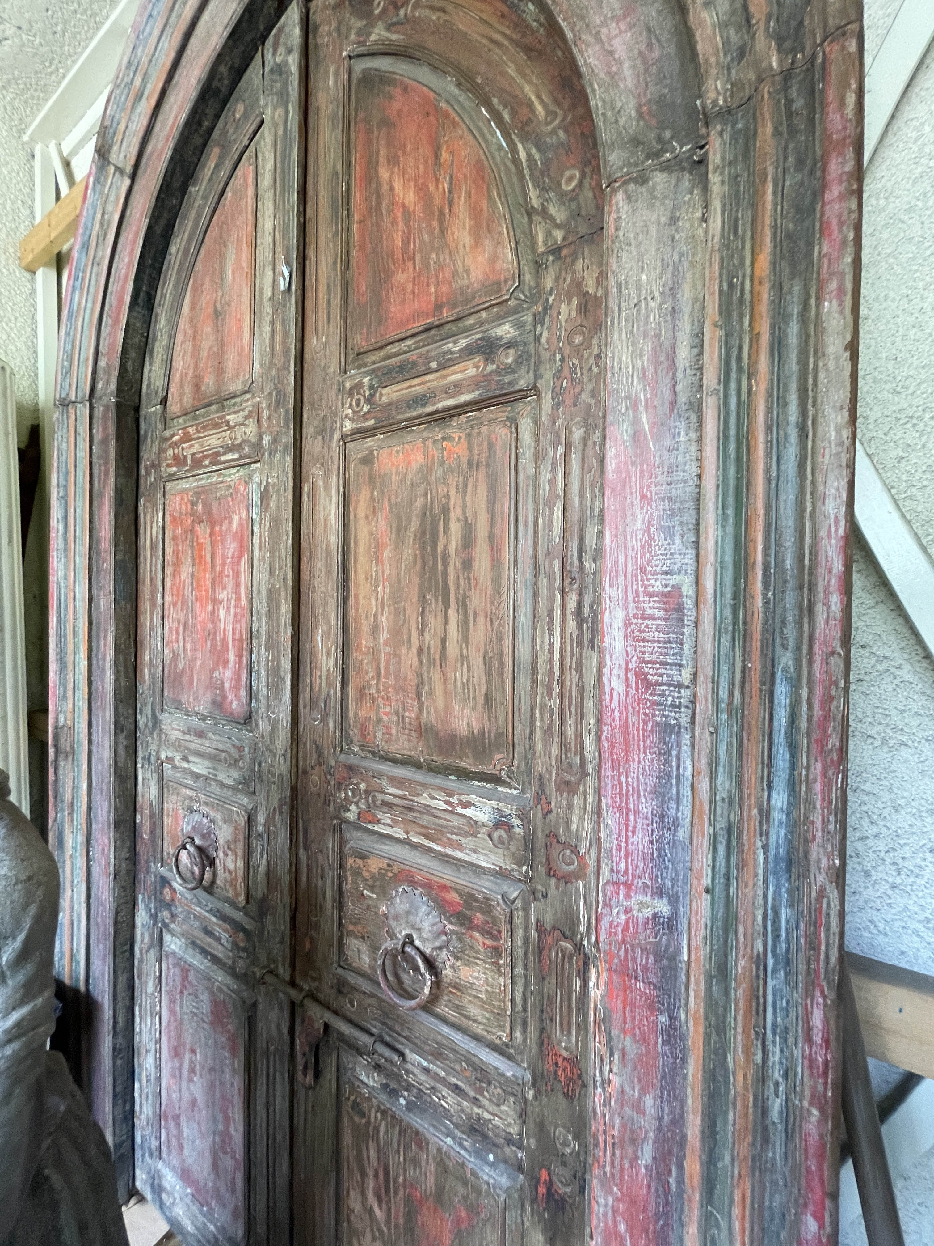 19th C Polychrome double door