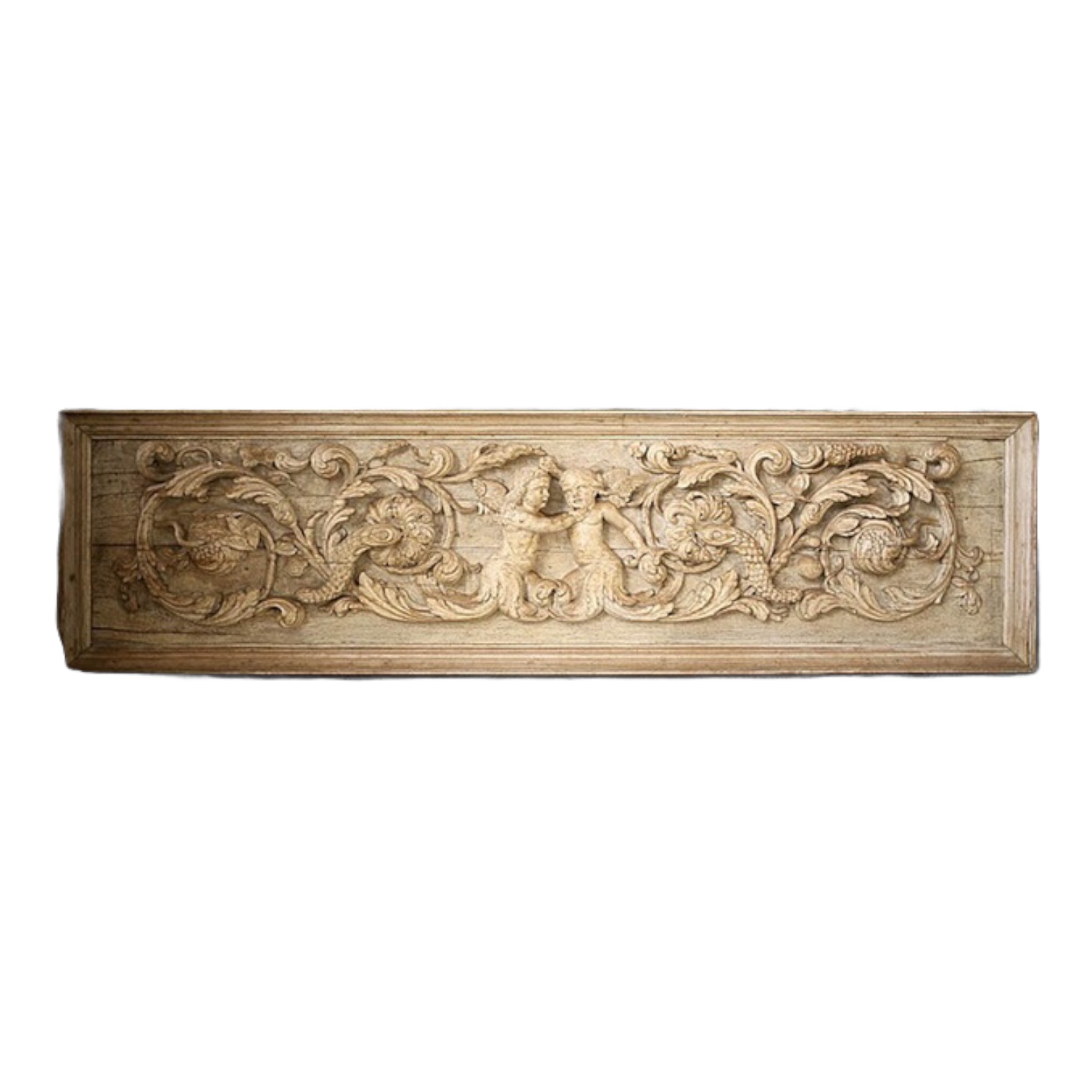 18th C carved wood wall plaque