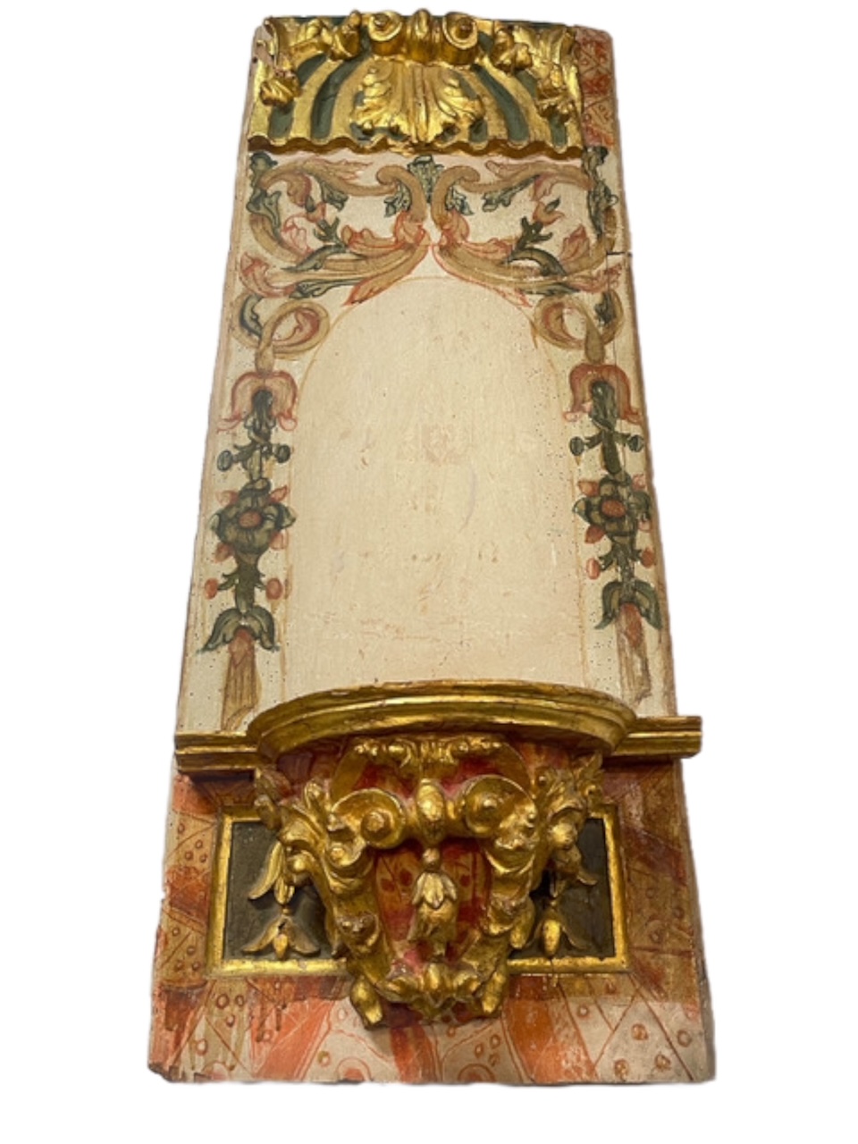 Pair of 18th C Italian panels with gilt brackets