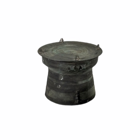 LRG 19th C Southeast Asian bronze rain drum table