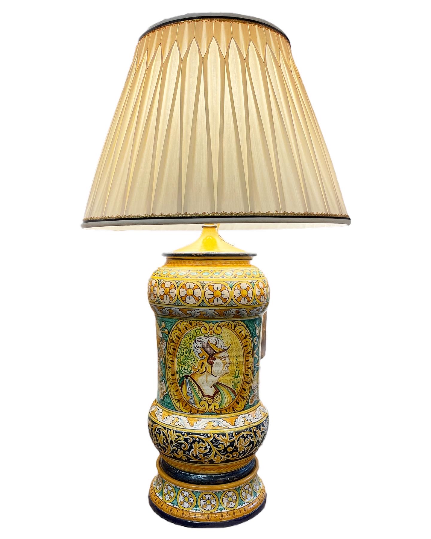 Italian faience jar made into lamp