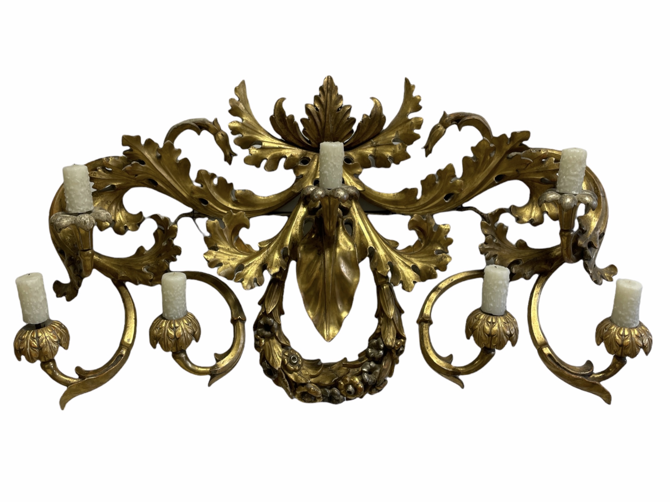 Large 19th C Italian 7-arm candelabra