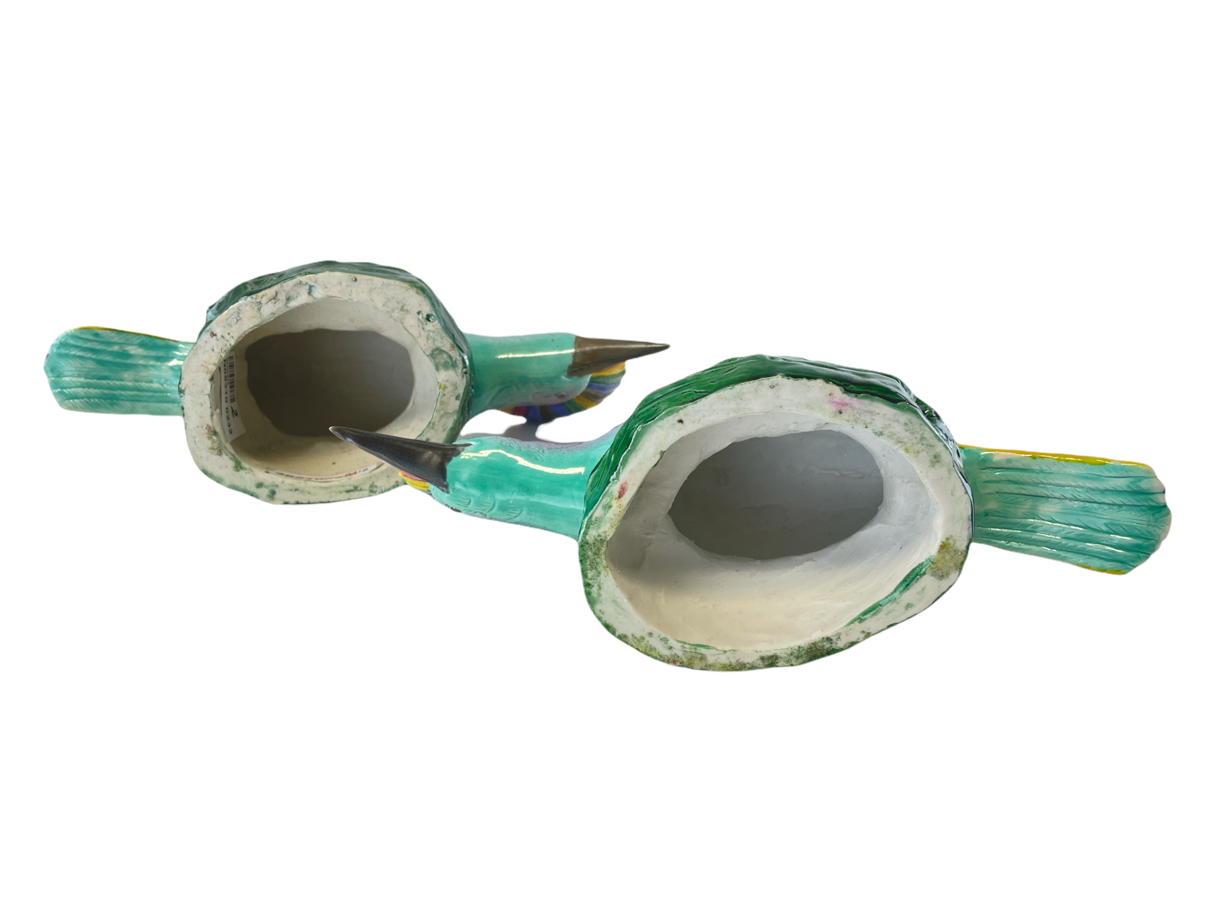 Pair of Chinese export porcelain exotic bird figures