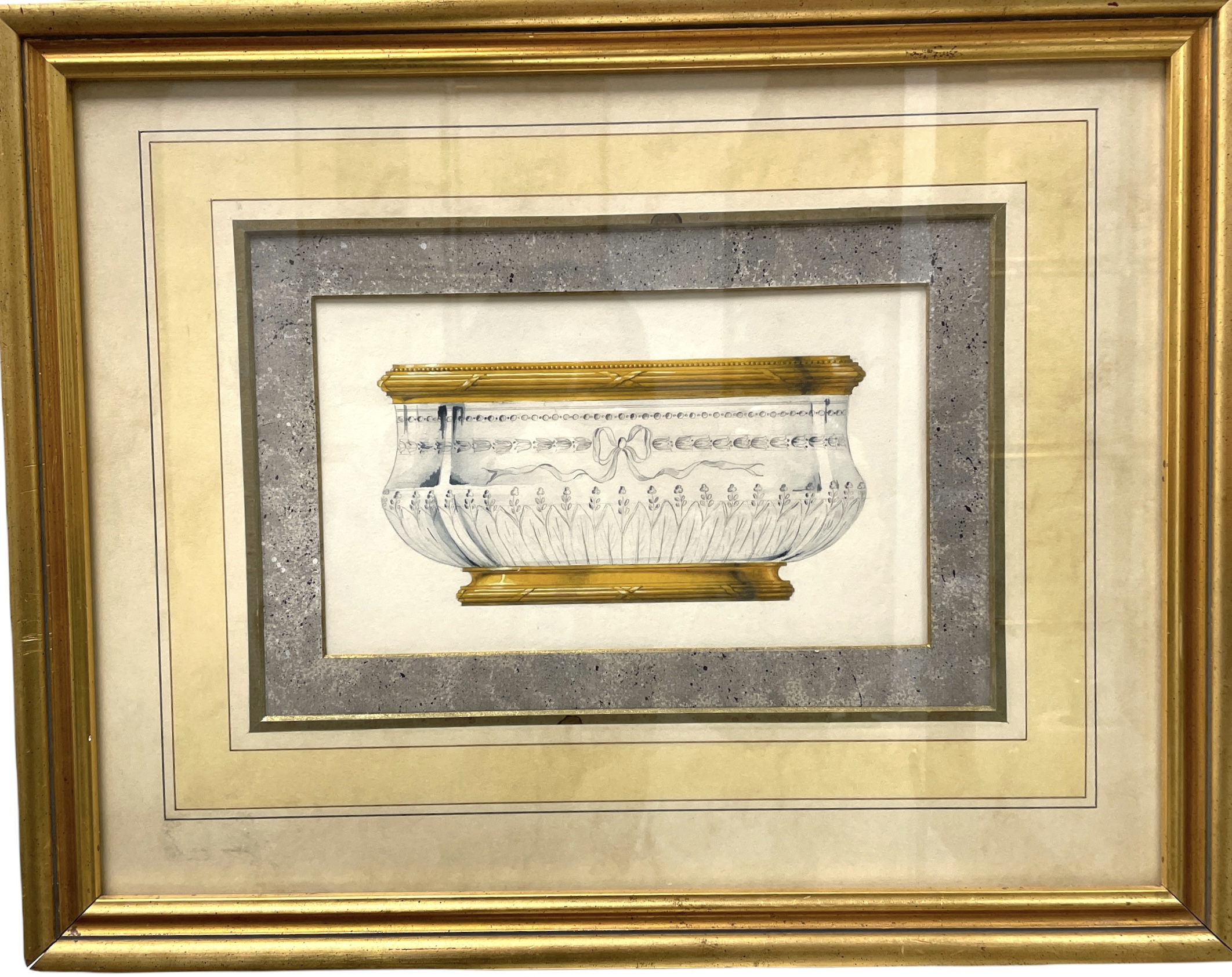 Pair of Keller engravings of crystal bowls