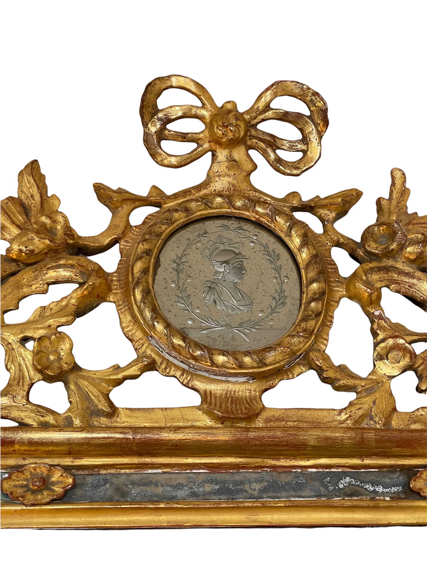 18th C Swedish gold gilt mirror 
