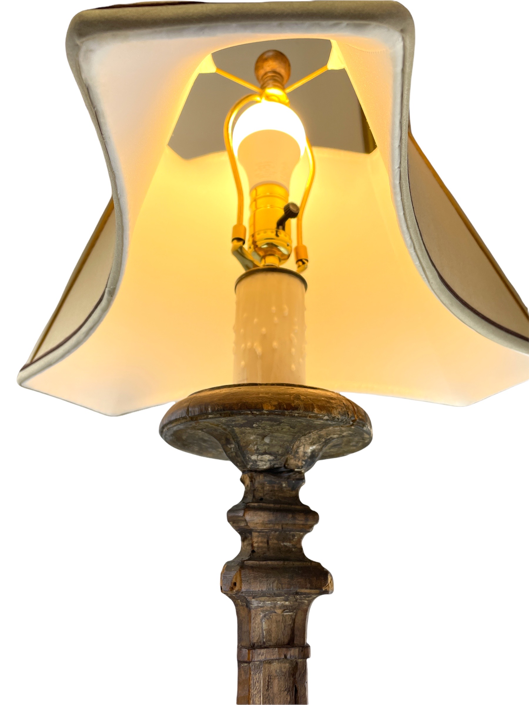 18th C Spanish pricket stick custom lamp