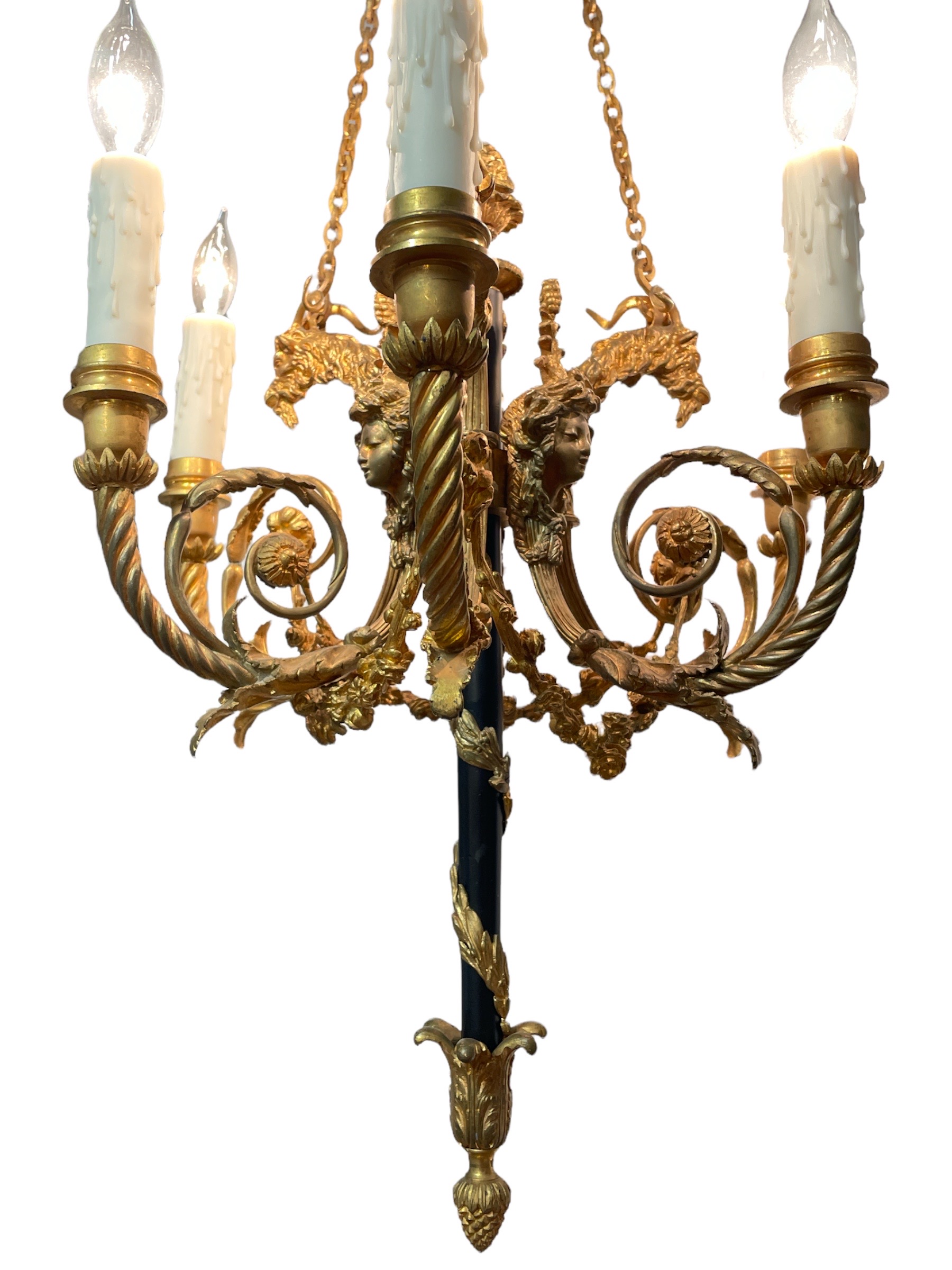 Louis XVI style French gilt chandelier