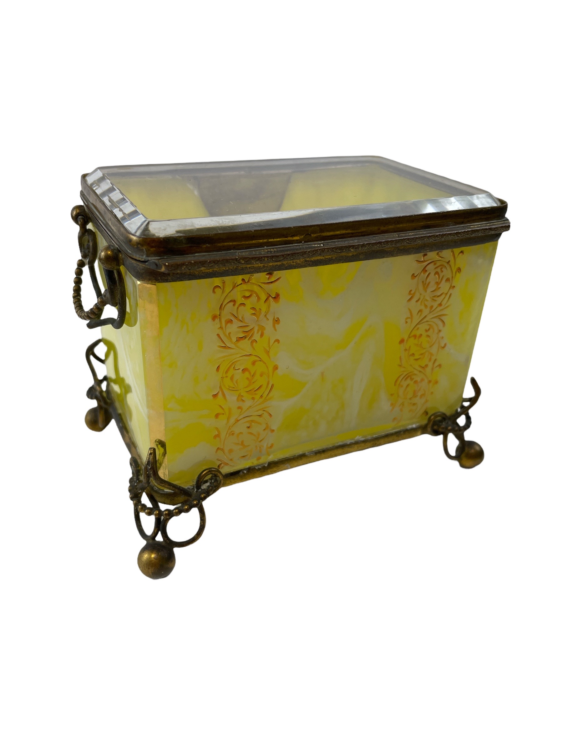 French art glass dresser box