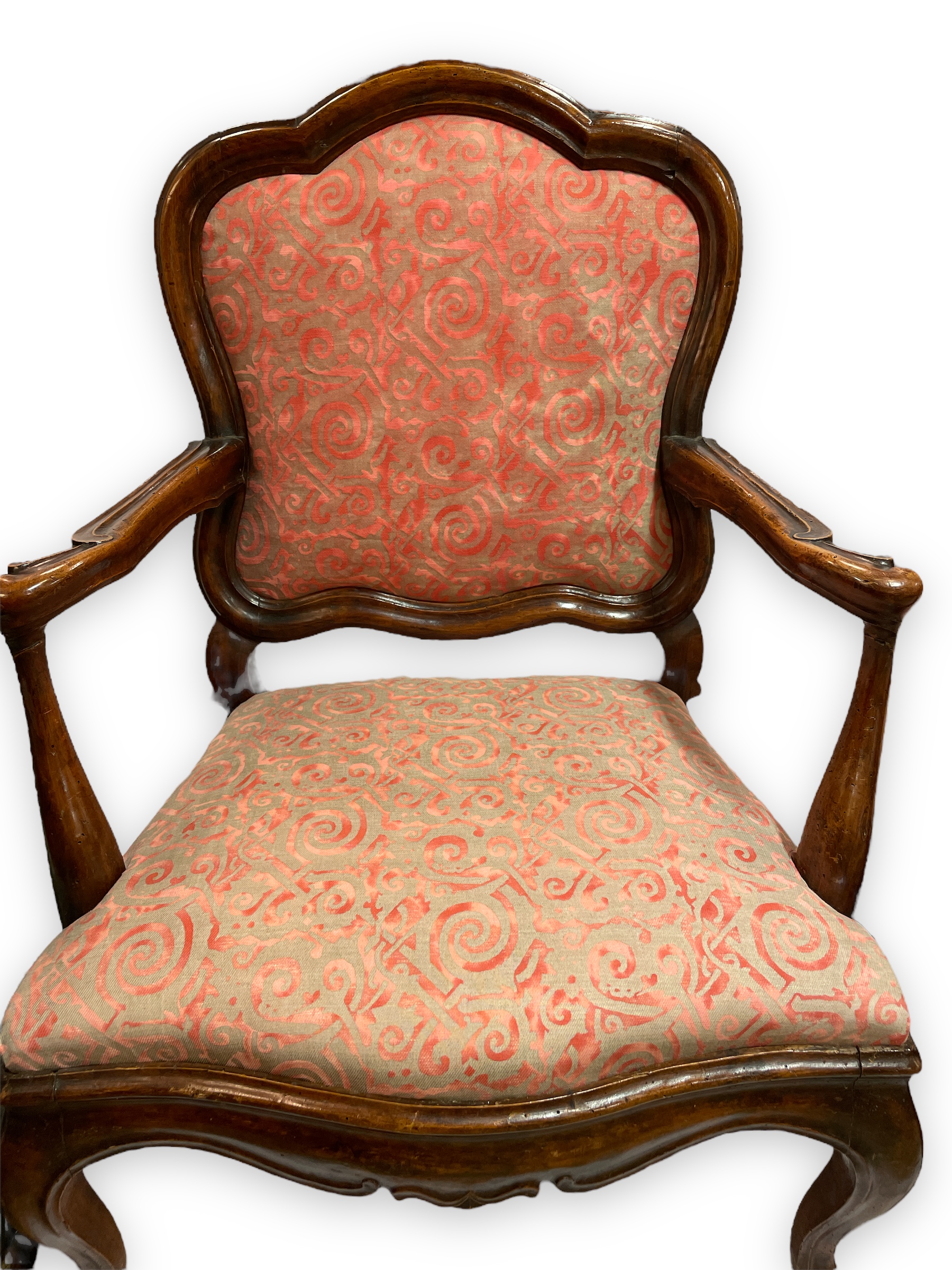 Pair of 18th C Italian walnut chairs from Venice