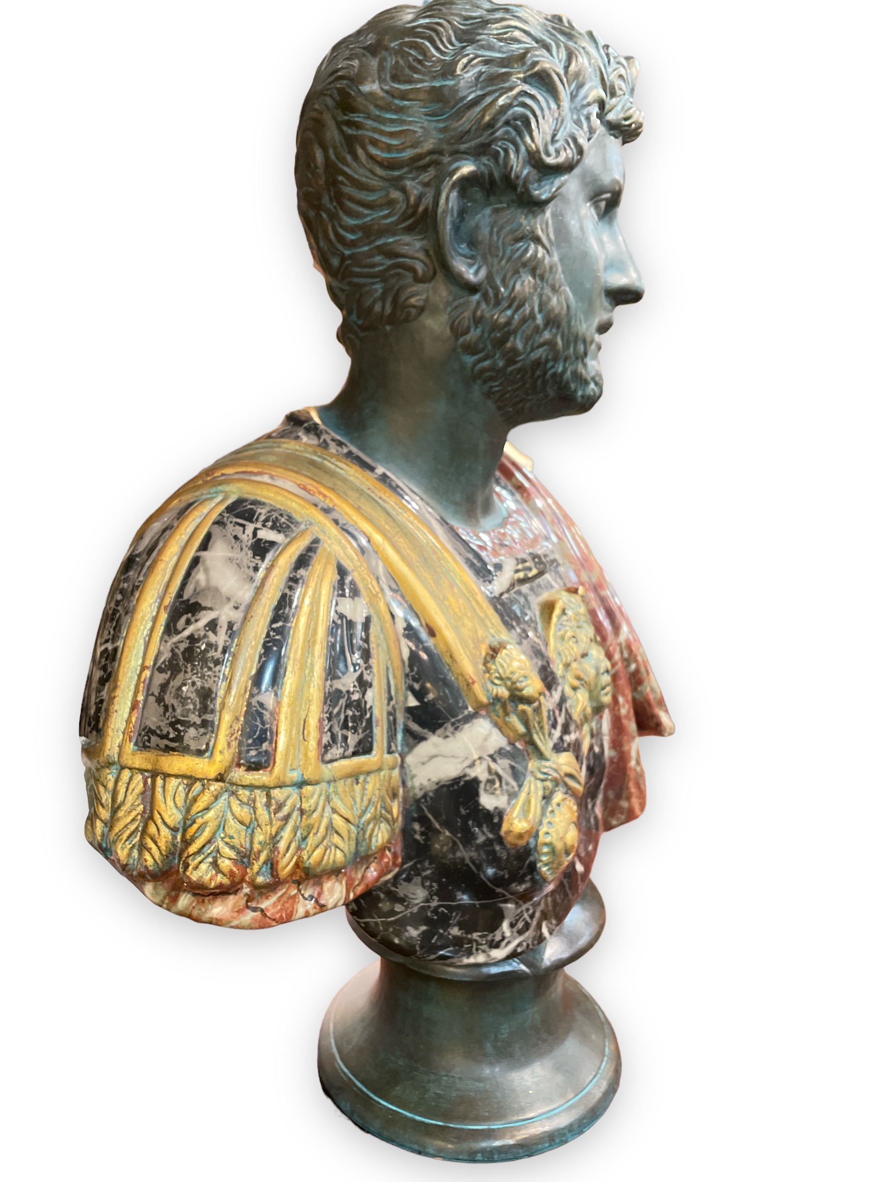 Italian painted terra cotta bust 